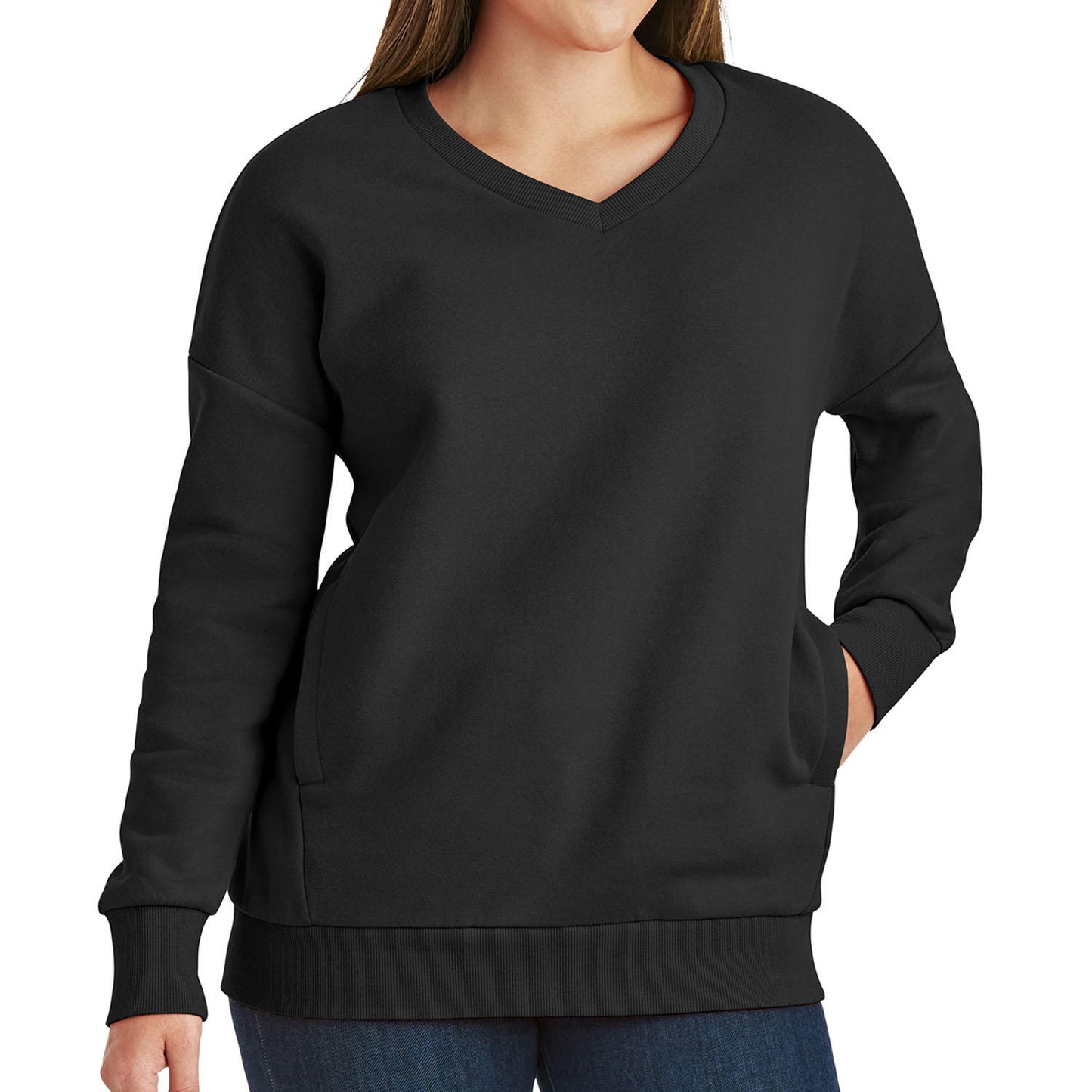 Member's Mark Women's Cozy V-Neck Brushed Fleece Sweatshirt