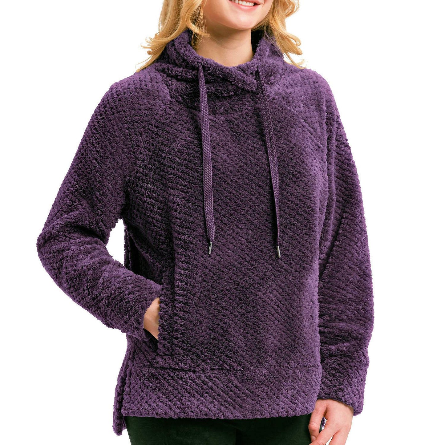Member's Mark Women's Textured Plush Pullover Cowlneck Top