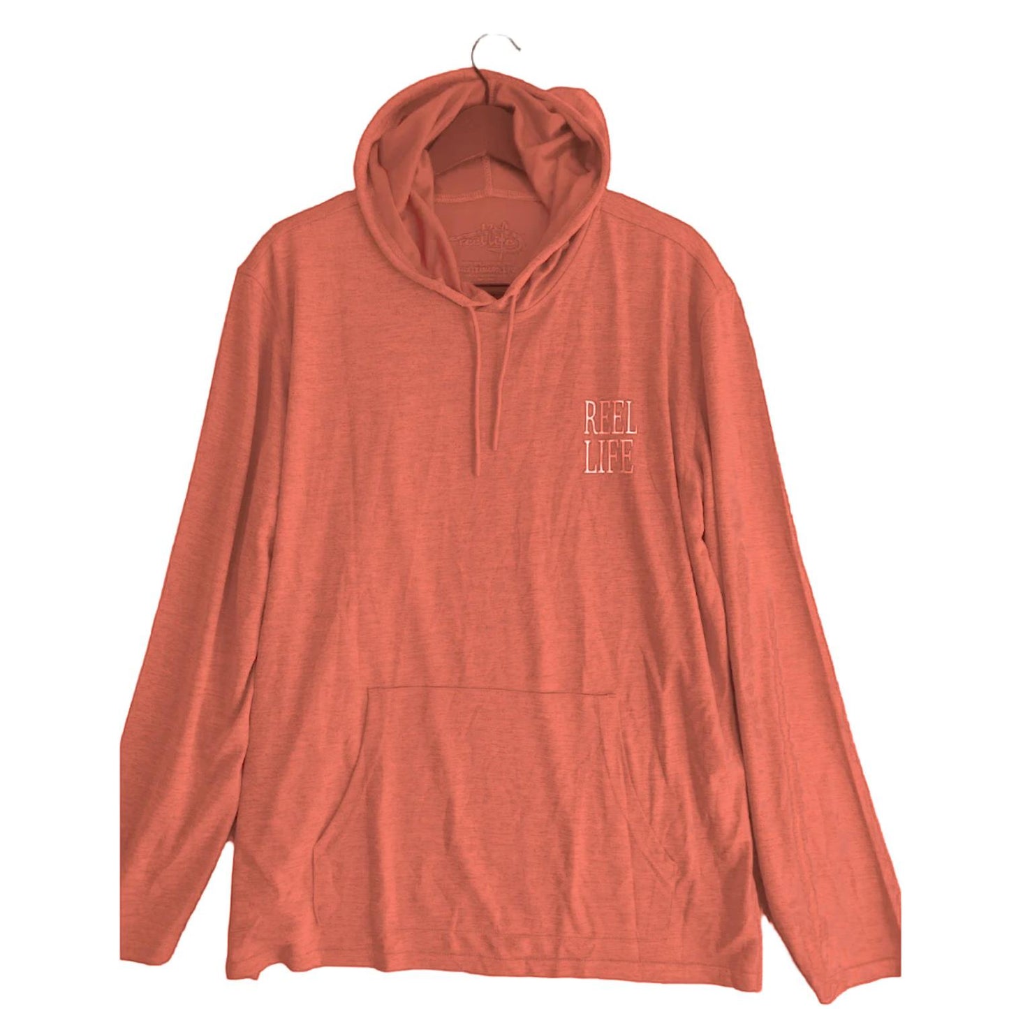 Reel Life Destin Pullover Hoodie with pockets UV Shirt Molten Lava XL