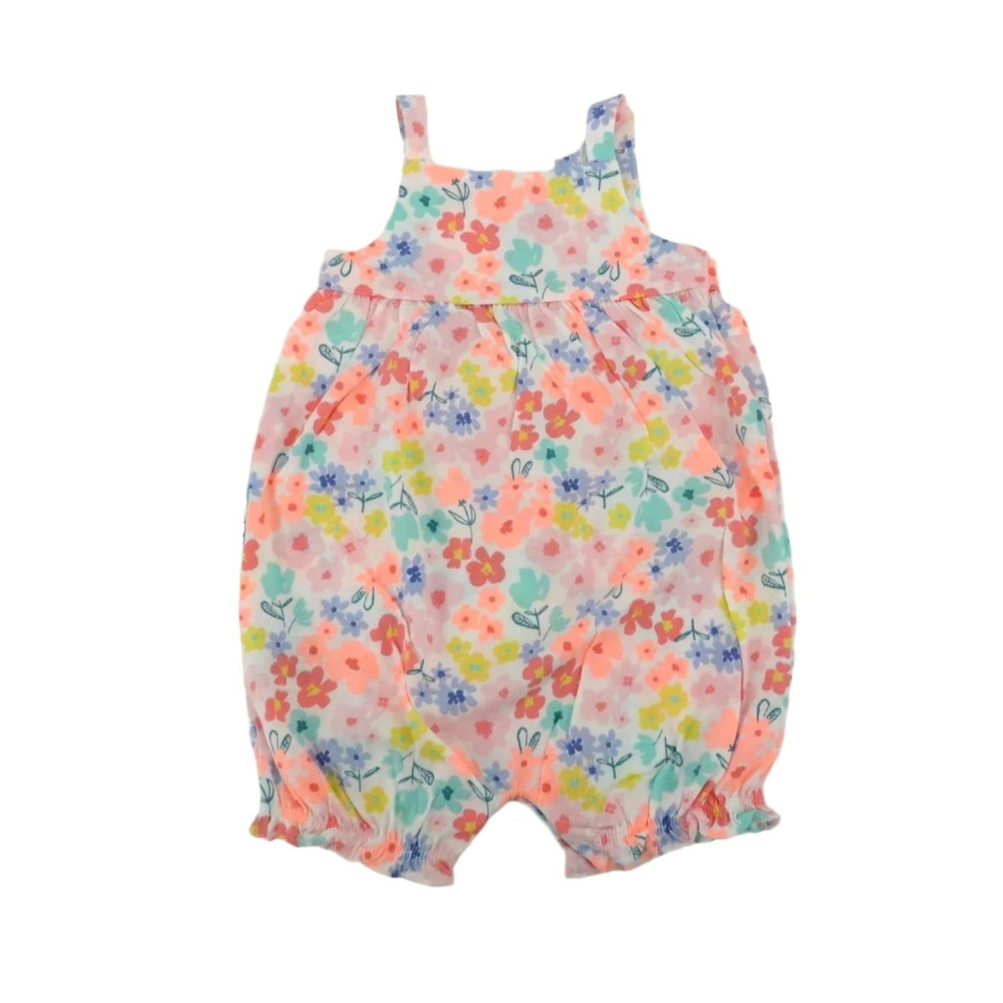 Carter's Baby Girls Multicolor Floral Ruffle Sleeveless Romper