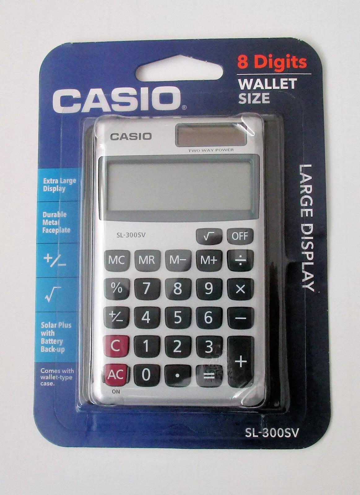Casio Wallet Solar Calculator with 8-Digit Display SL-300SV