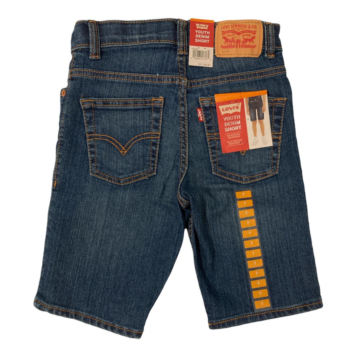 Levi Boy's 511 Adjustable Waistband Stretch Denim Shorts