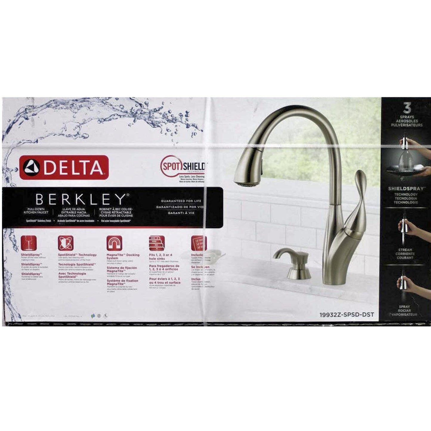 Delta Berkley Single Handle Pull-down Kitchen Faucet with MagnaTite and Soap Dispense