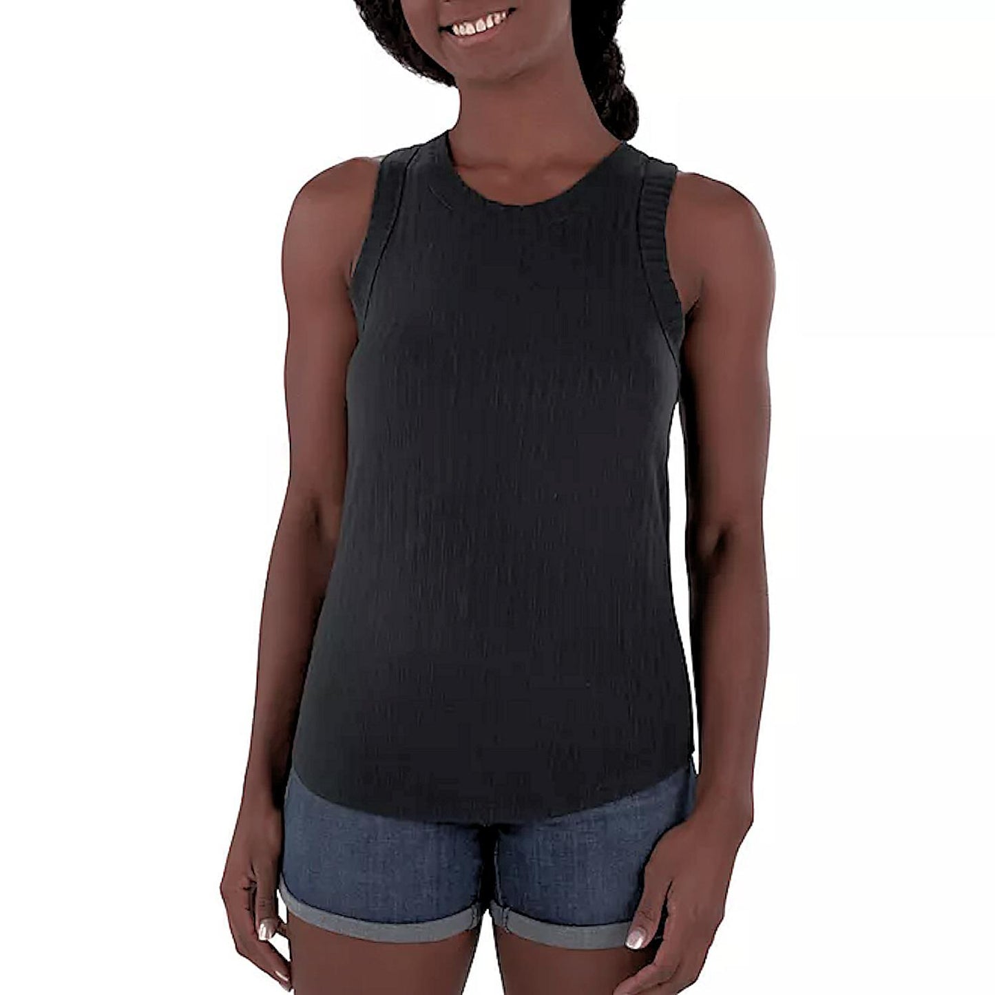 Member's Mark Women's Sleeveless Rib Cutaway Fitted Tank Top