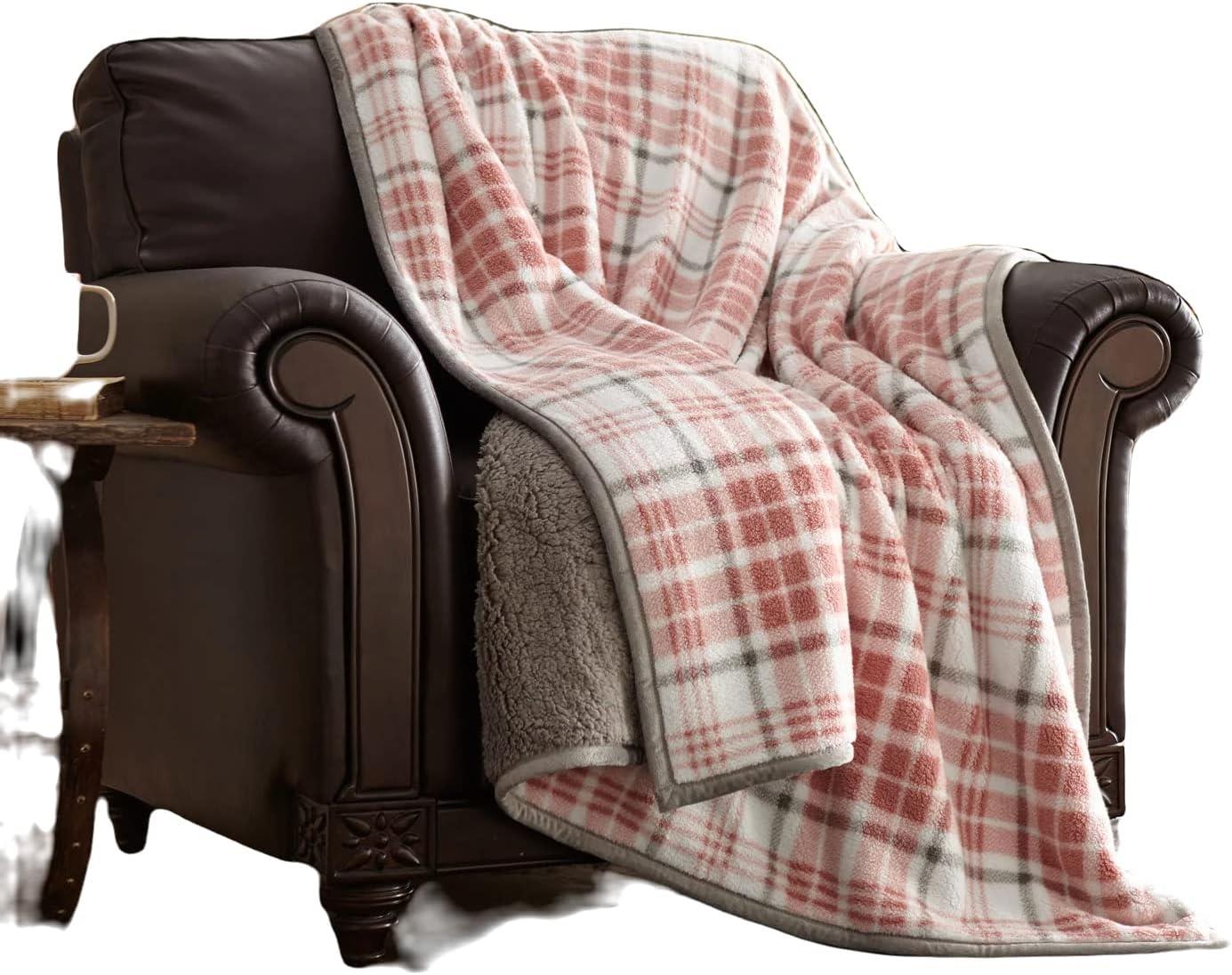 Member's Mark Oversized Cozy Throw, 60" x 72" (Rose Tyler Plaid)