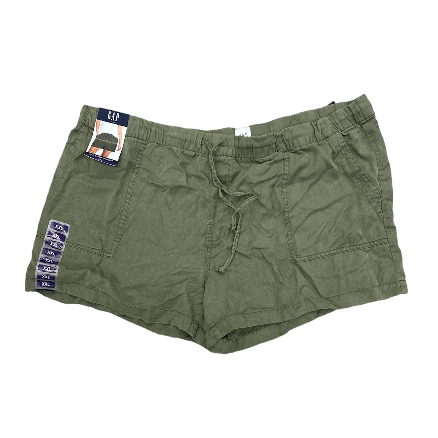 GAP Women's Soft Lightweight Drawstring Waist Pull-On Shorts w/ Pockets Green