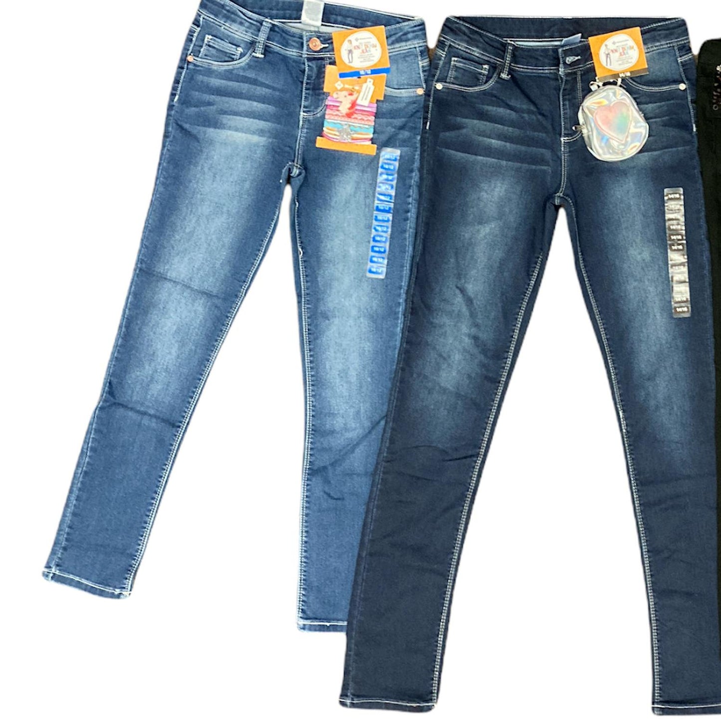 Member's Mark Girl's Favorite Knit Denim Jeans With Fun Accessory
