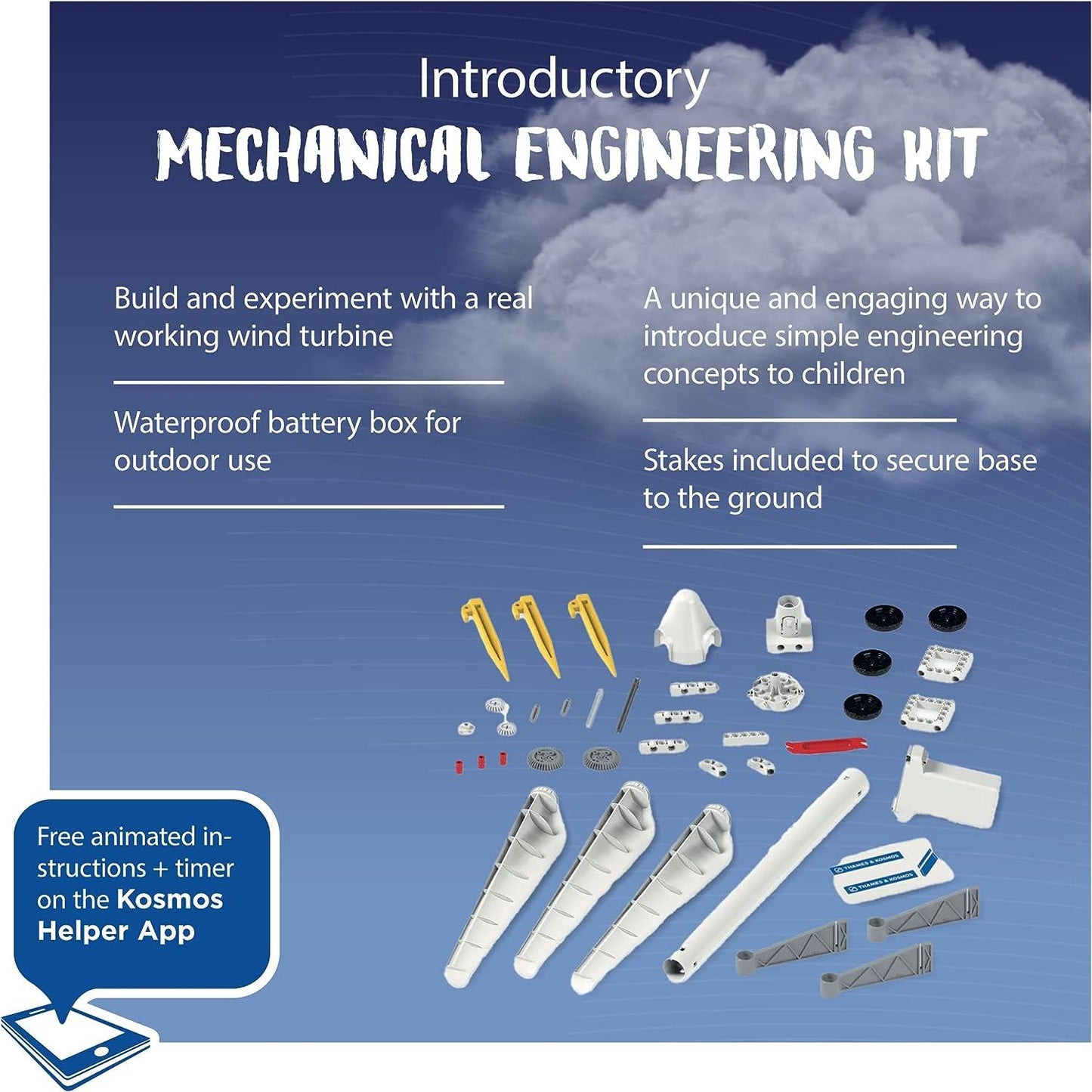 Thames & Kosmos Wind Power V4.0 STEM Experiment Kit | Build a 3ft Wind Turbine to Generate Electricity | Learn About Renewable Energy & Power a Small Model Car