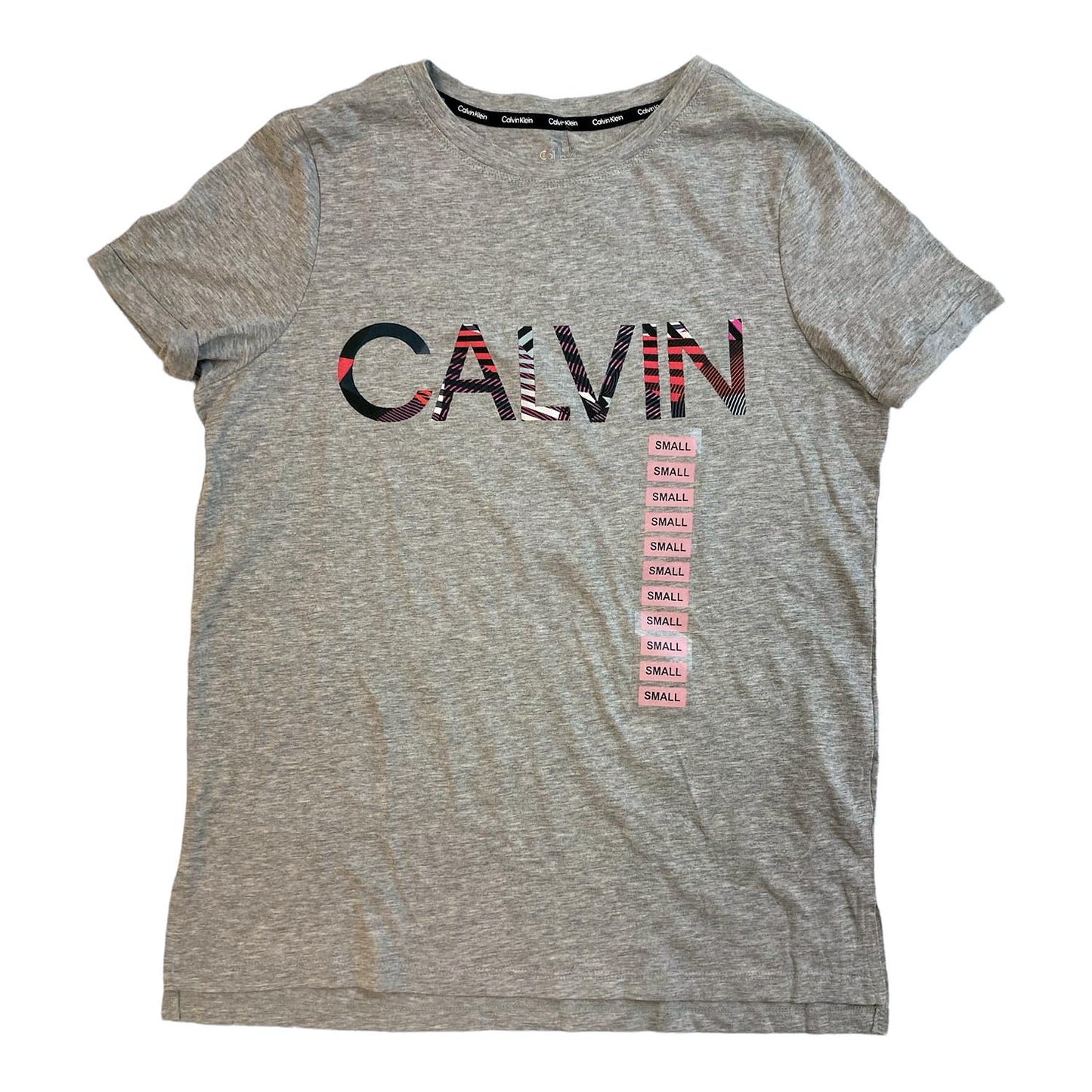 Calvin Klein Women's Soft Crew Neck Rolled Sleeve Graphic Logo T-shirt