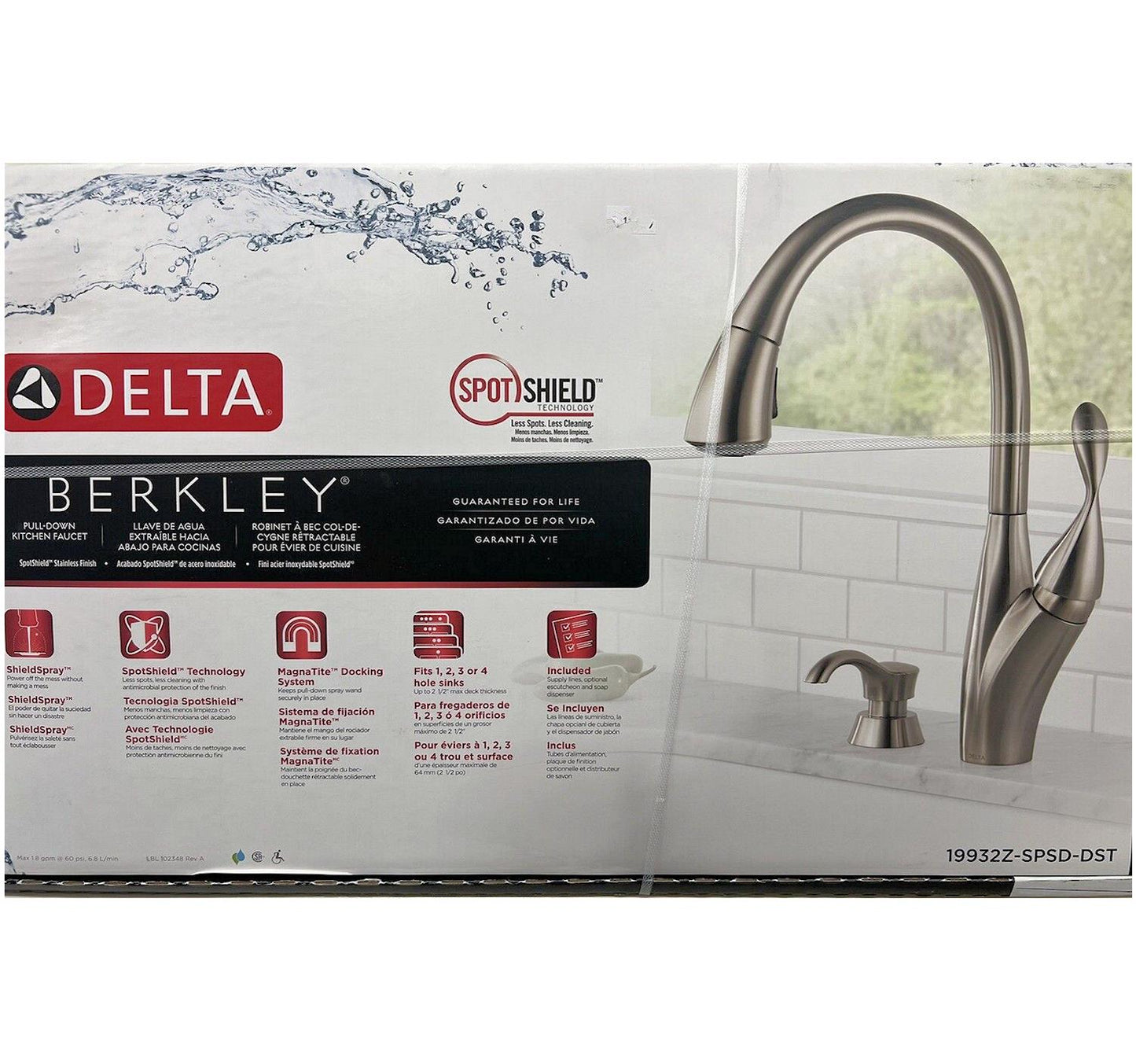 Delta Berkley Single Handle Pull-down Kitchen Faucet with MagnaTite and Soap Dispense