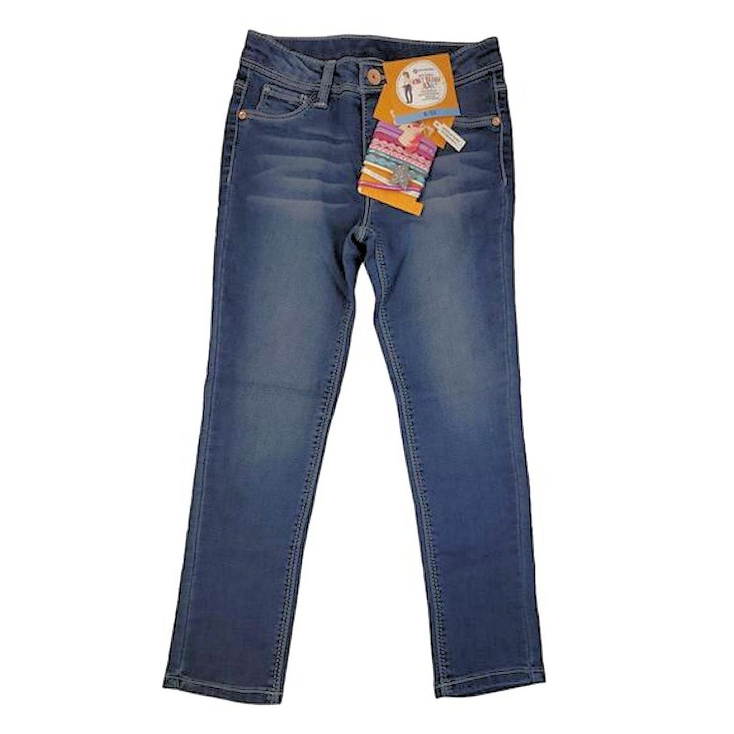 Member's Mark Girl's Favorite Knit Denim Jeans With Fun Accessory