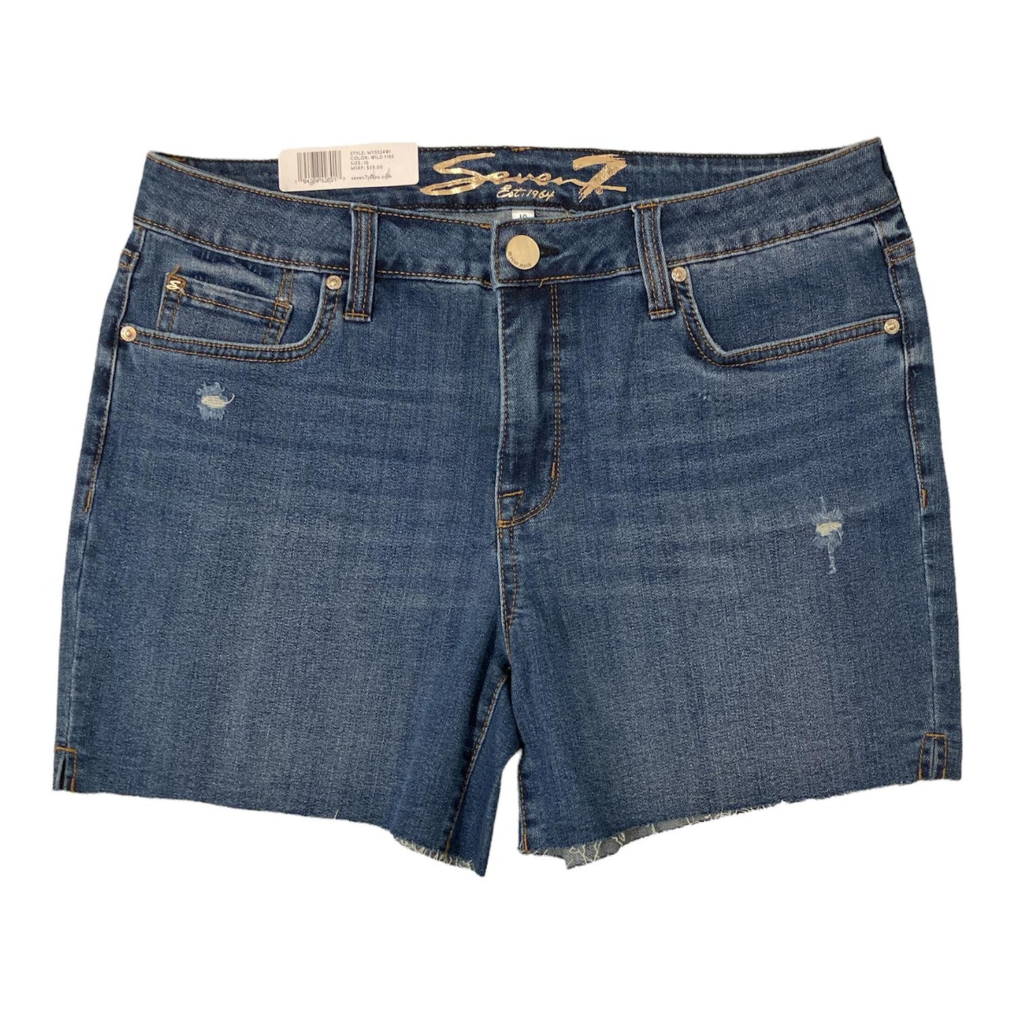 Seven7 Women's 5" Fray Hem Denim Weekend Shorts