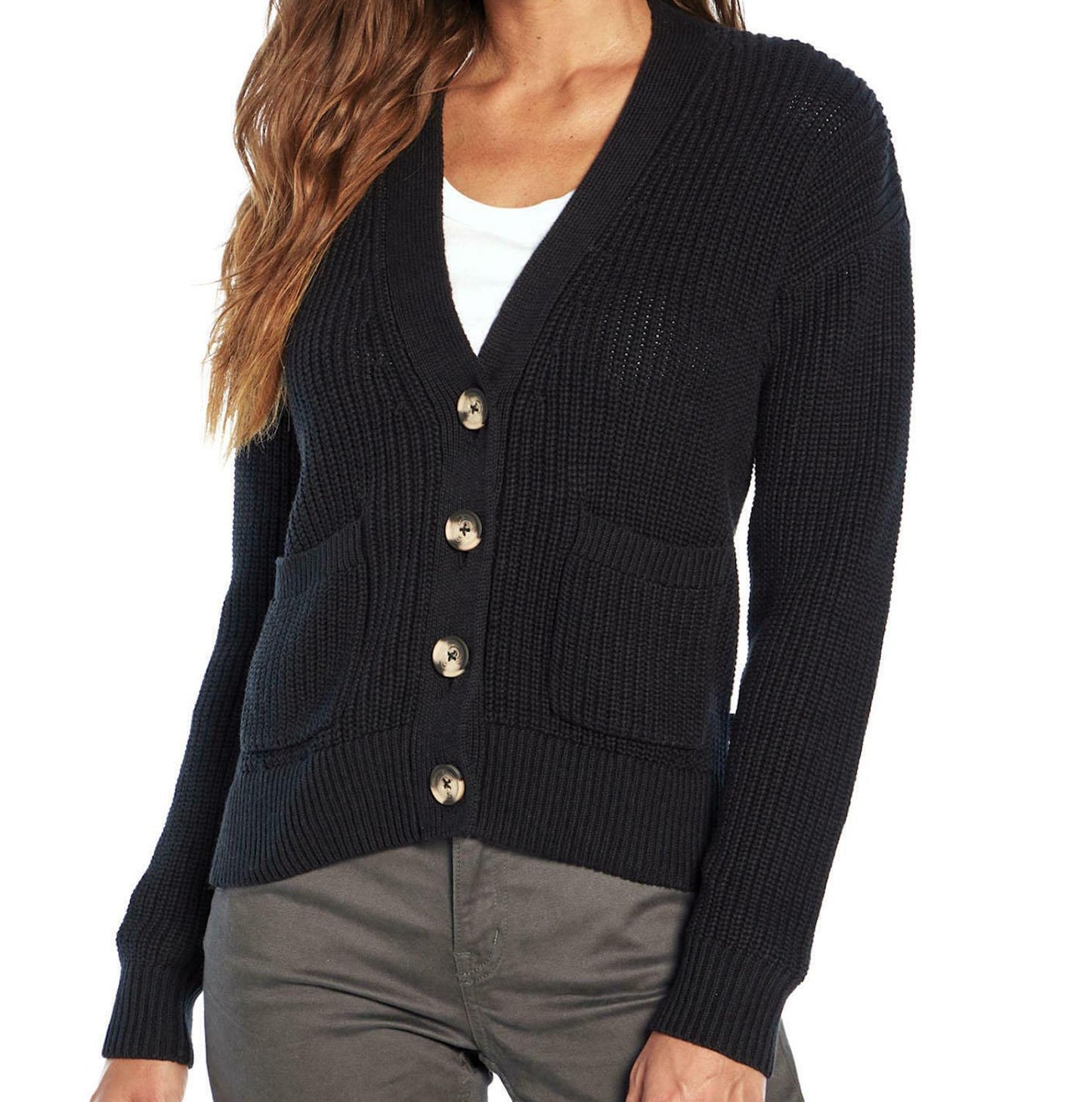 GAP Women's Soft Knit Cotton Pocketed Button Front Cardigan