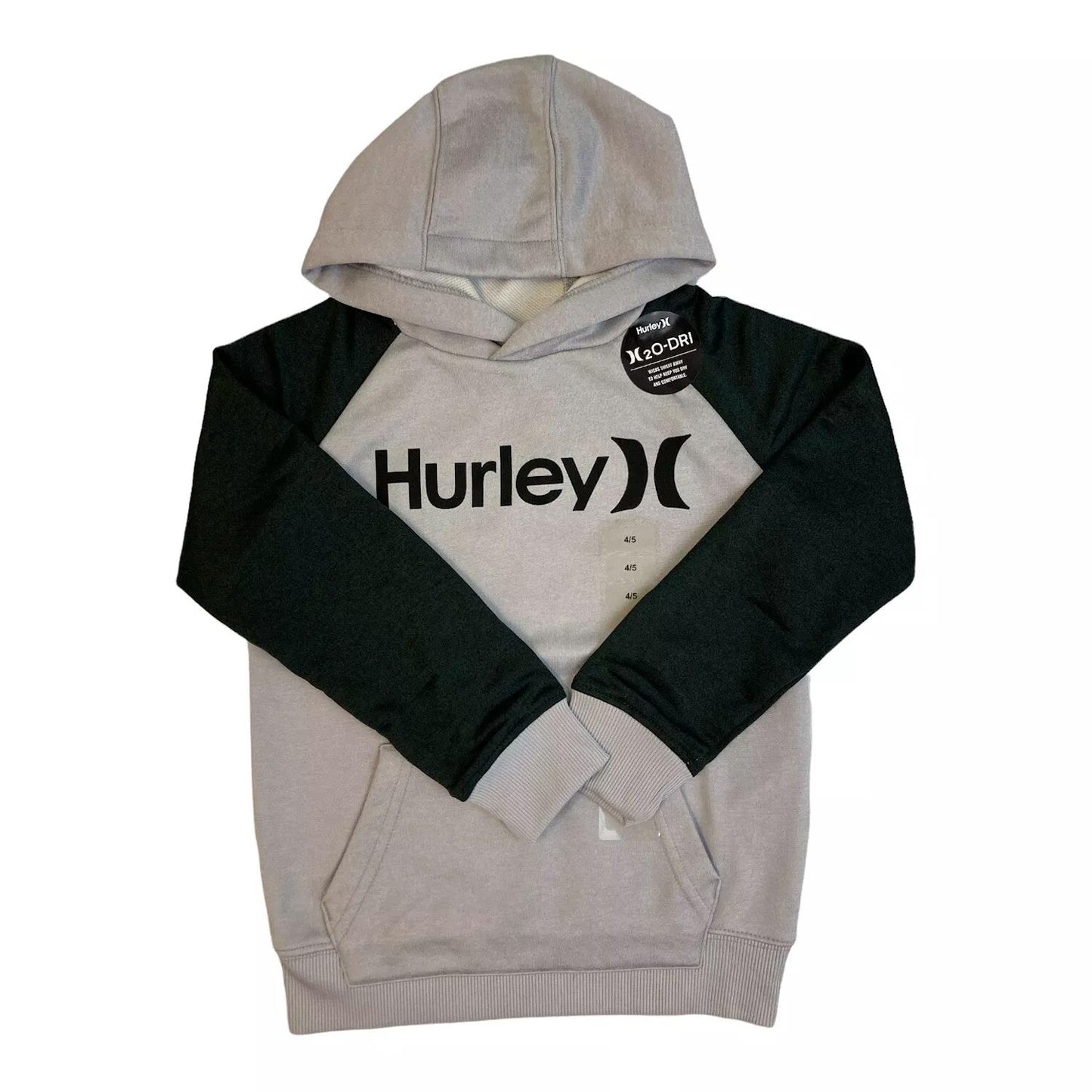 Hurley Boy's H2O-Dri French Terry Solar Moisture Wicking Hoodie (Grey, 6/7)