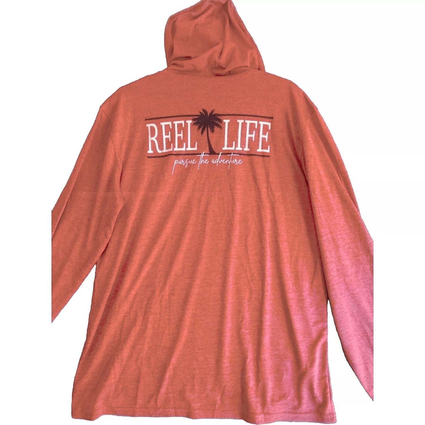 Reel Life Destin Pullover Hoodie with pockets UV Shirt Molten Lava XL