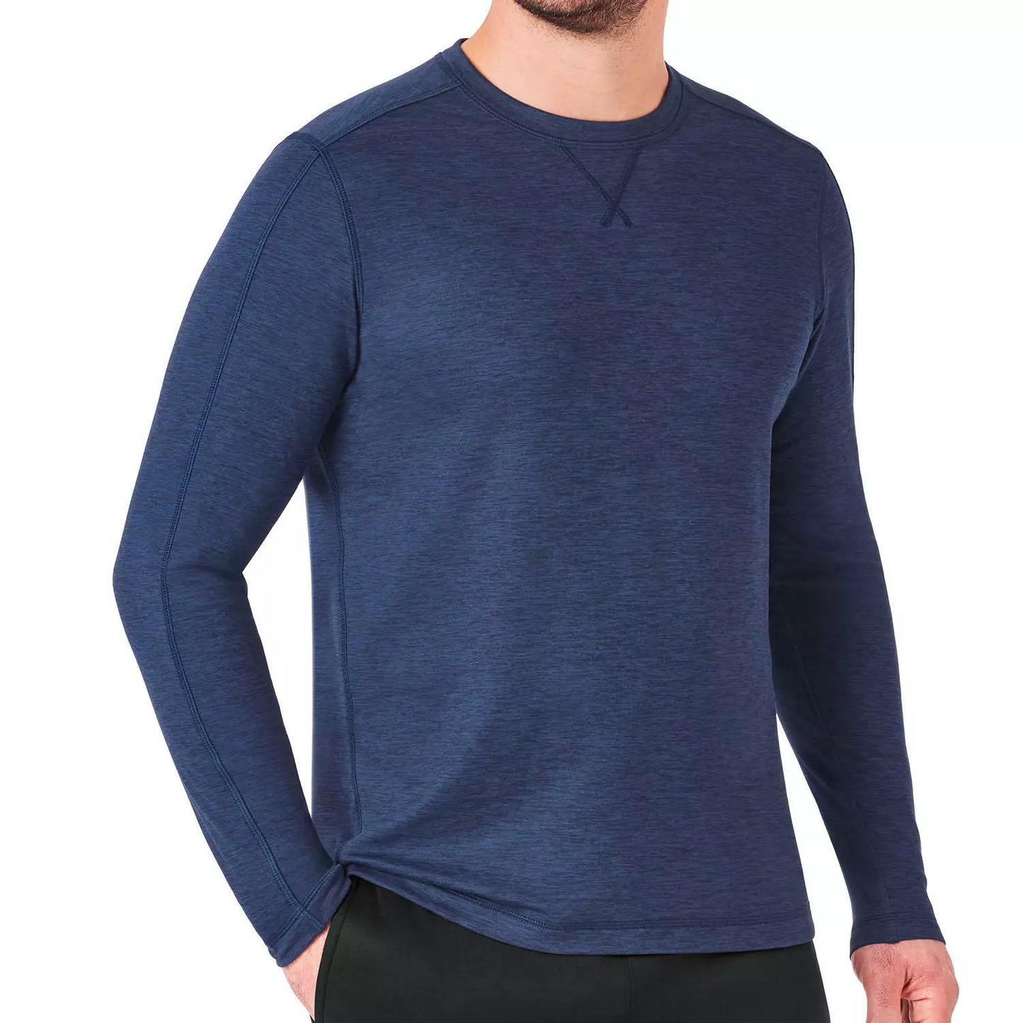 Member's Mark Men's Soft Sueded Brushed Long Sleeve Luxe Crew Shirt Blue Cove XL