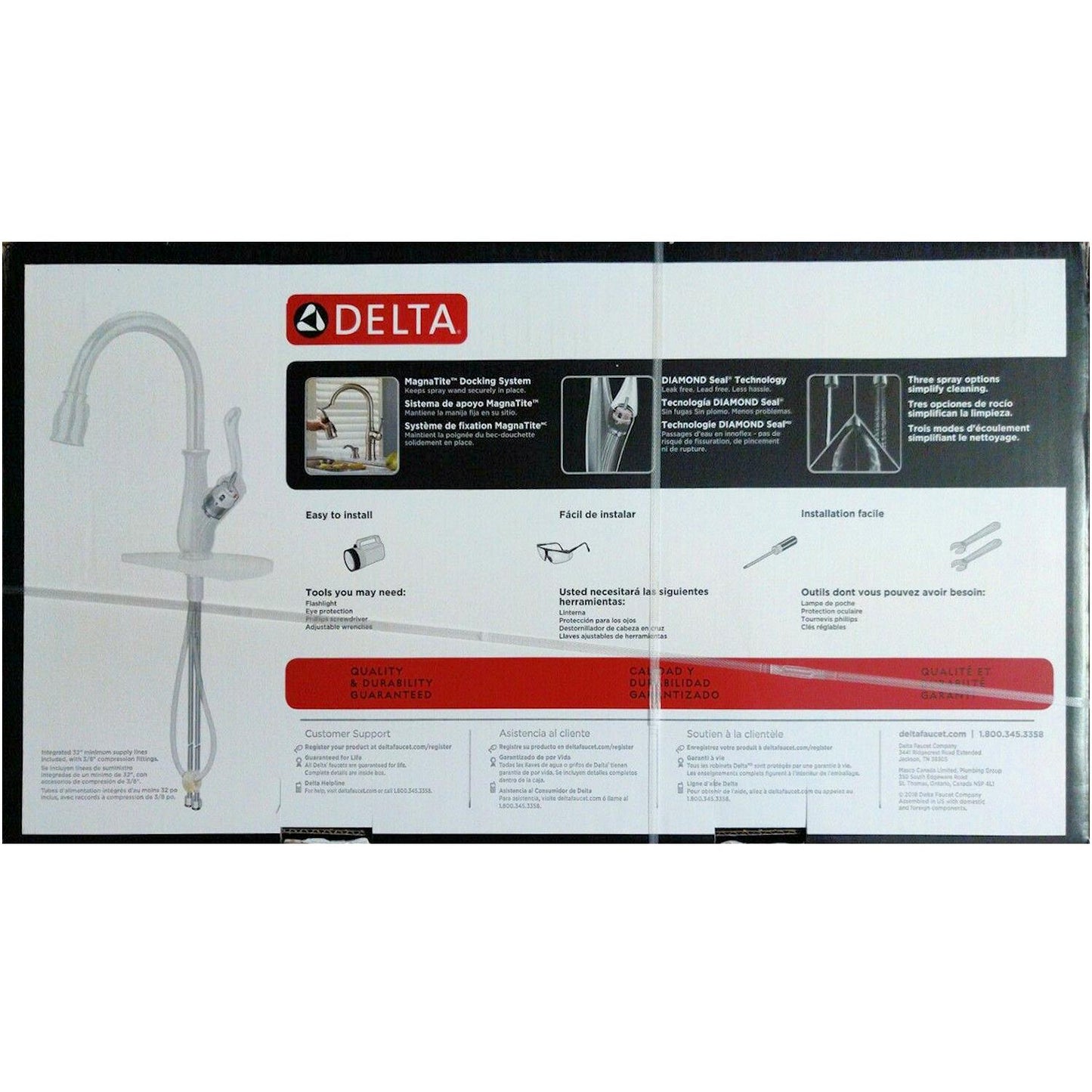 Delta Berkley Single Handle Pull-down Kitchen Faucet with MagnaTite and Soap Dispense