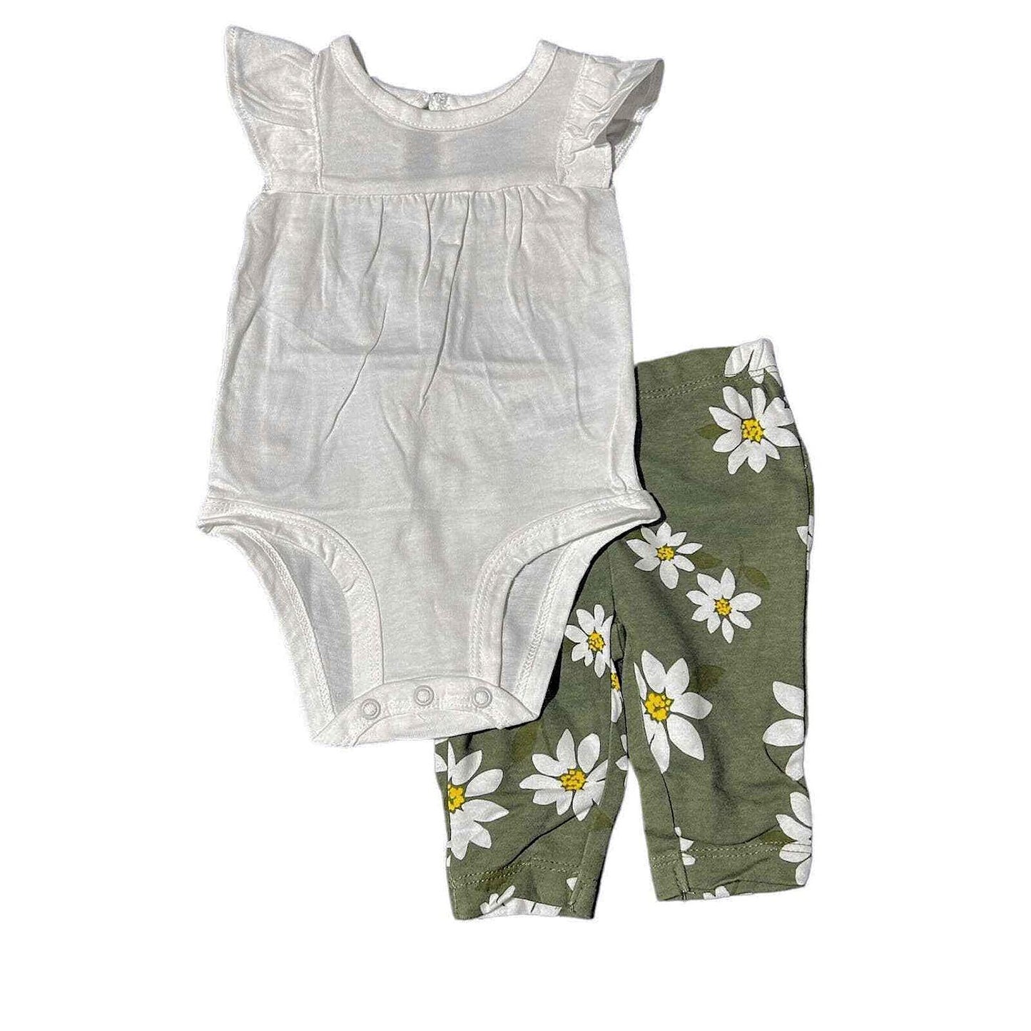 Carter's Girl's 4 Piece Bodysuit Pants and Jeans Set Floral 12M