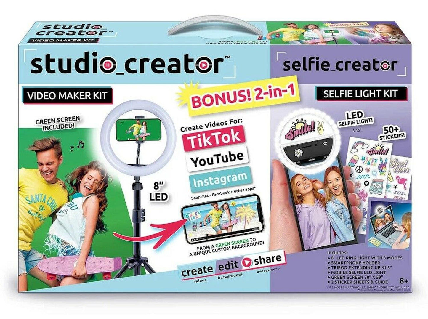 Studio Creator Video Maker Kit Bonus! 2-in-1 Selfie Light Kit