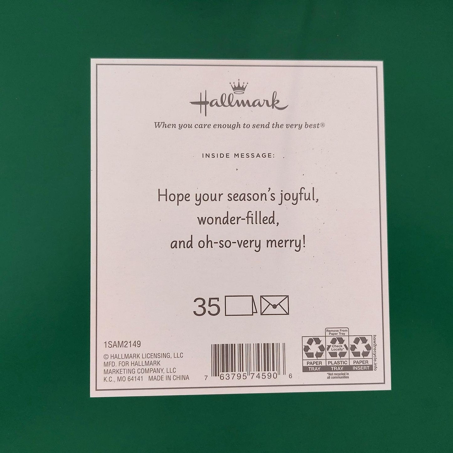Hallmark Boxed Deluxe Christmas Cards Snowman Let it Snow 35 Cards, Designed Self-Sealing Envelopes and Seals