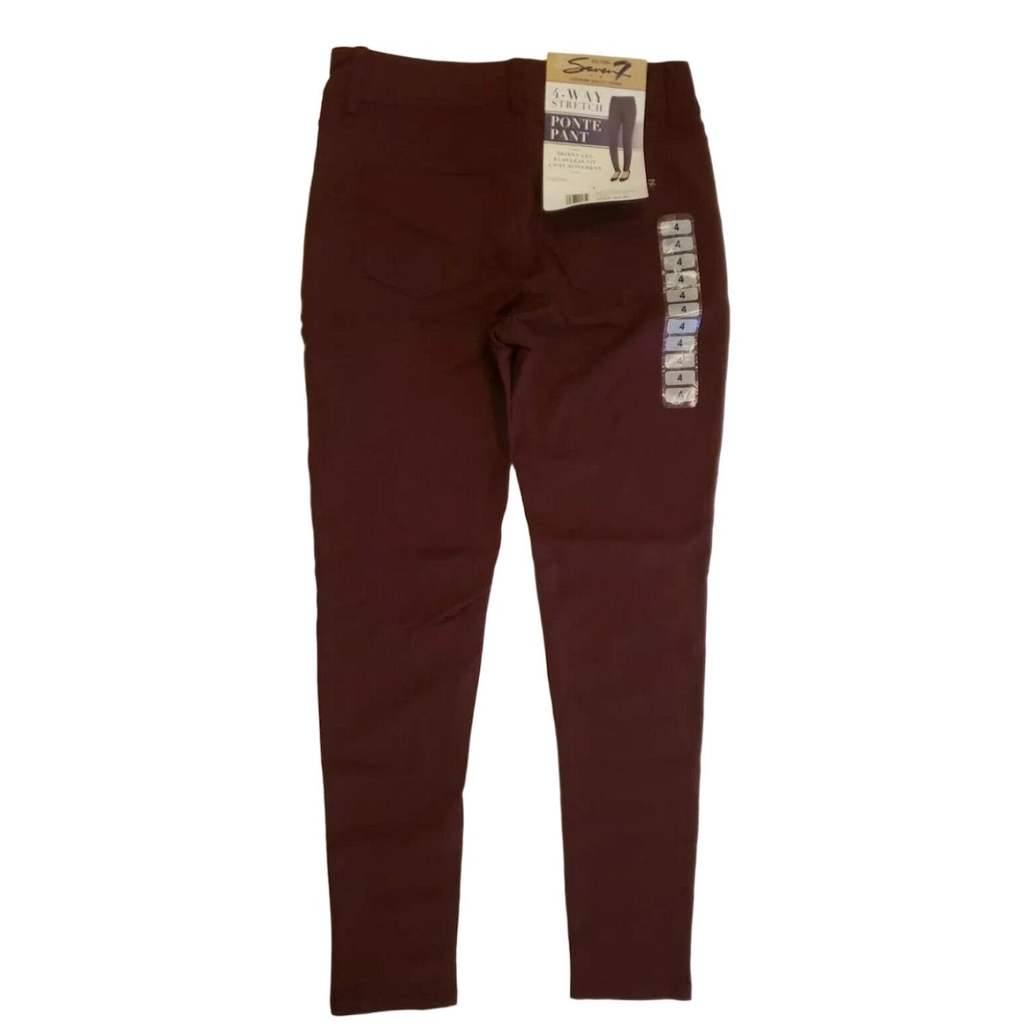 Seven7 Women's 5 Pocket Ponte Legging Wine