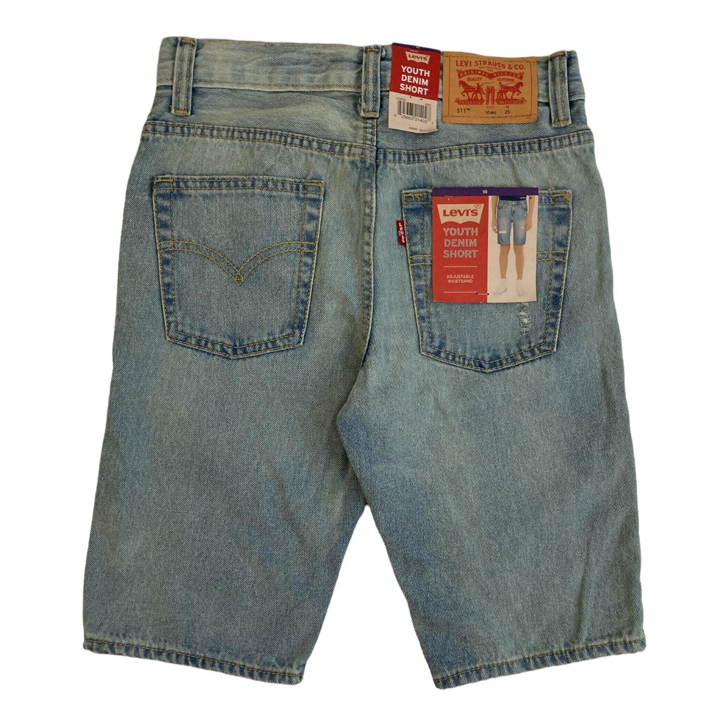 Levi Boy's 511 Adjustable Waistband Stretch Denim Shorts