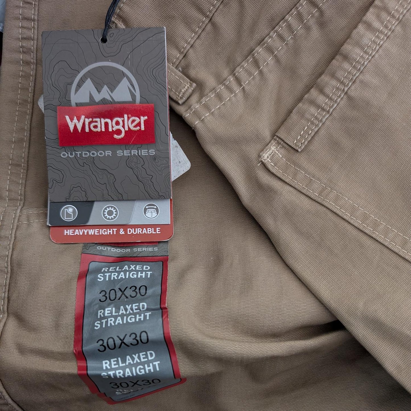 Wrangler Men's Outdoor Series Coated Cotton Utility Pants - Fawn Tan 30x30