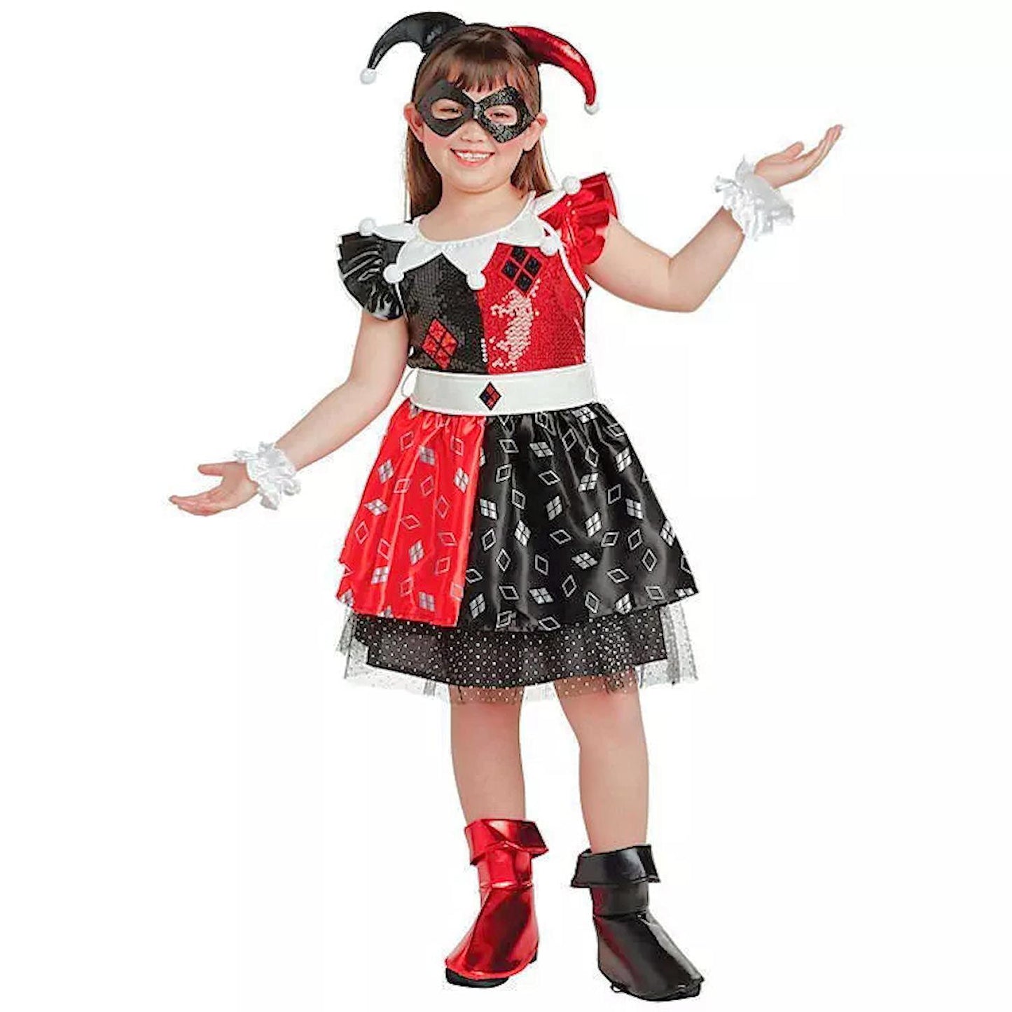 DC Comics Girls Superhero Harley Quinn Full Costume M (8-10)