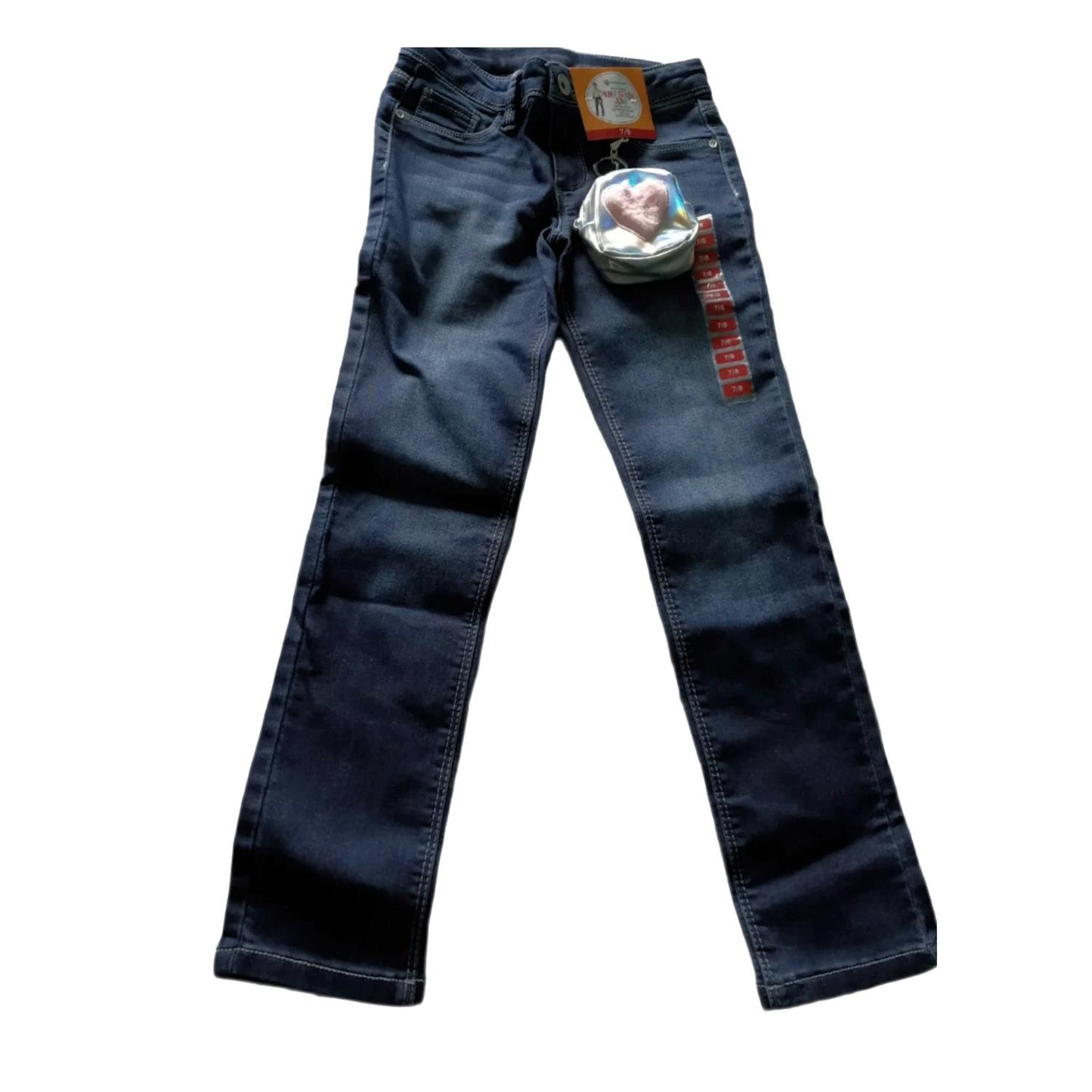 Member's Mark Girl's Favorite Knit Denim Jeans With Fun Accessory