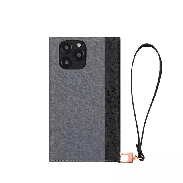 HABITU Eris Tri-Fold Pink Wallet Case for iPhone 12 / 12 pro, Detachable Vegan Leather Magnetic Folio with Card Pockets, Mirror & Strap