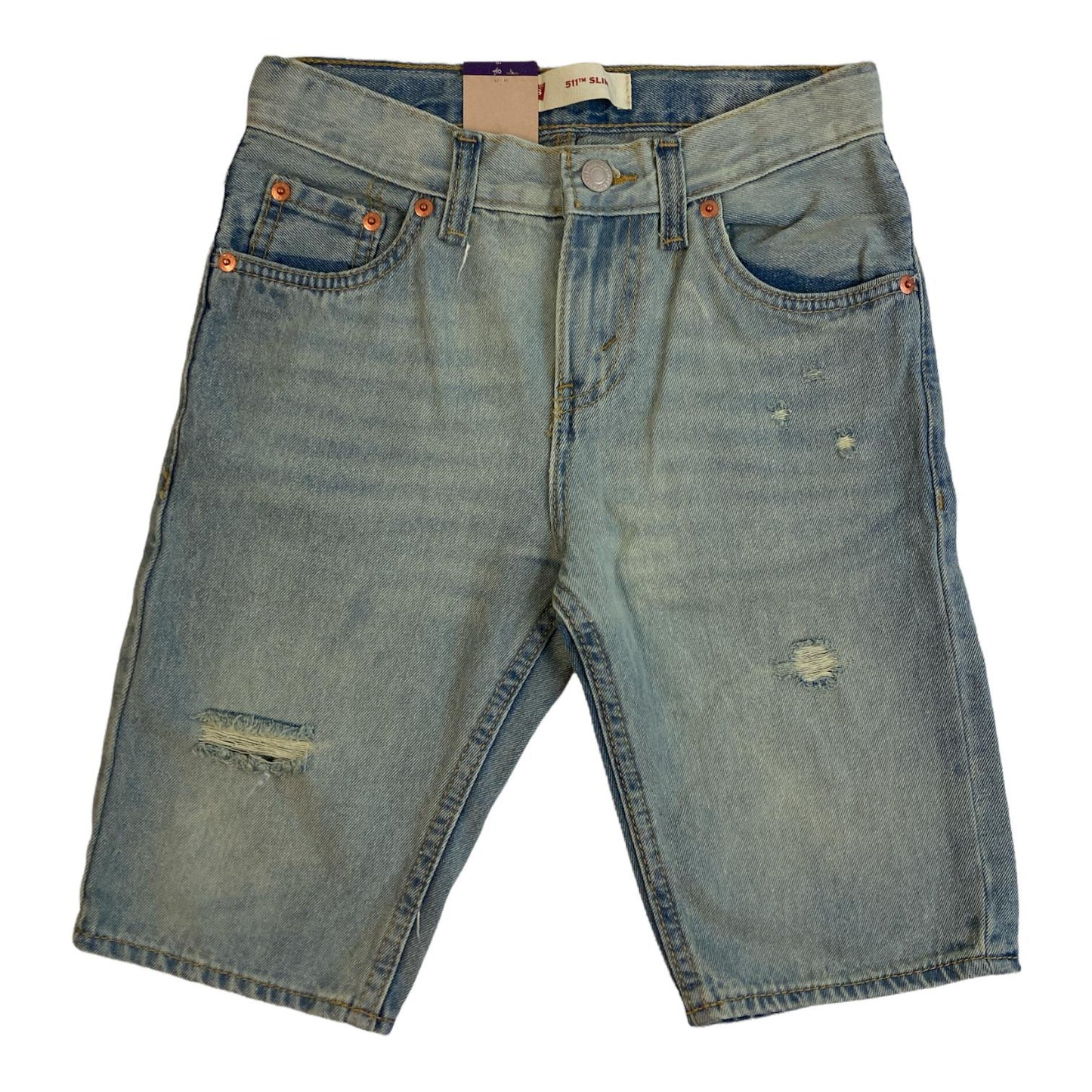 Levi Boy's 511 Adjustable Waistband Stretch Denim Shorts
