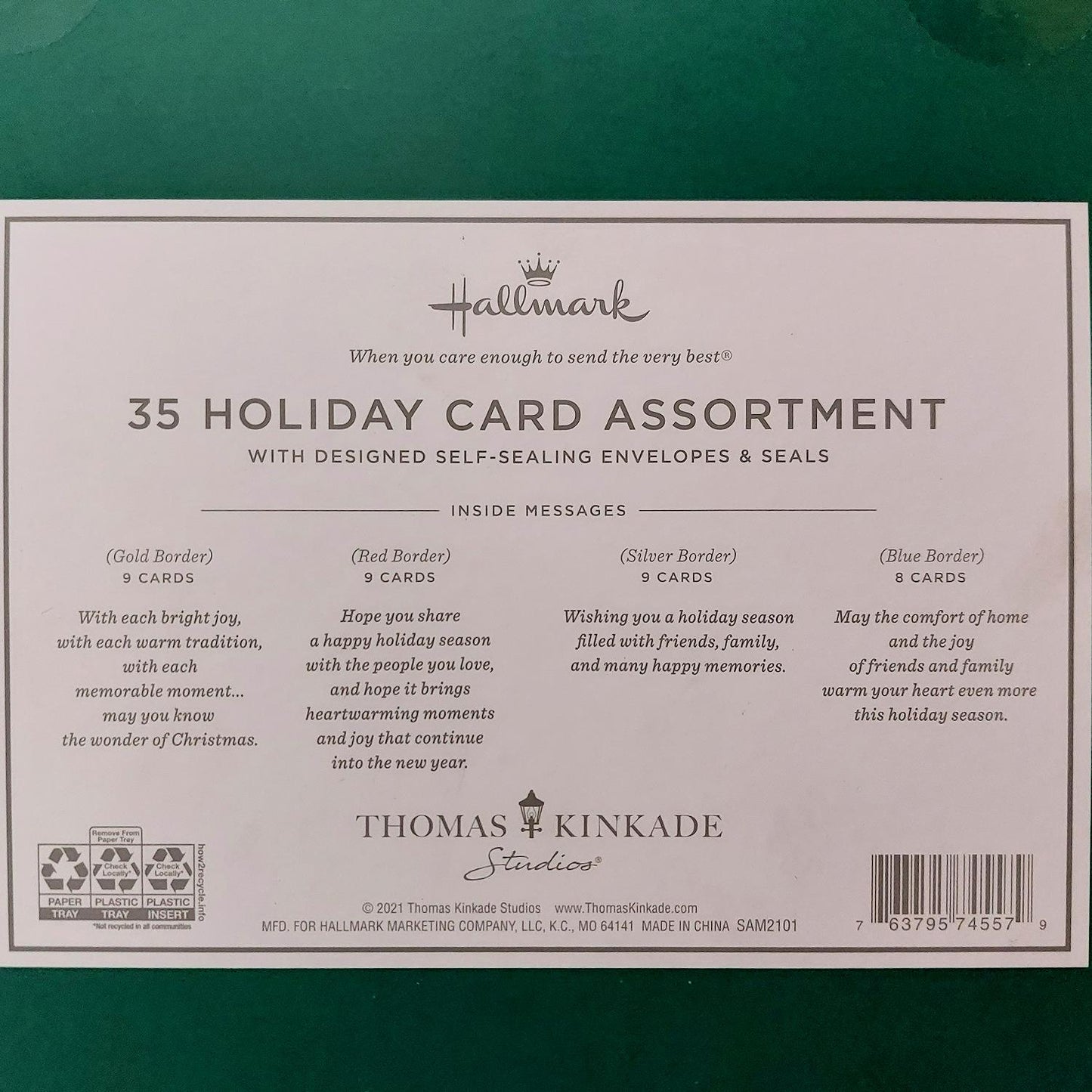 Hallmark Boxed Christmas Cards Assortment, Thomas Kinkade (4 Designs, 35 Cards and Envelopes)