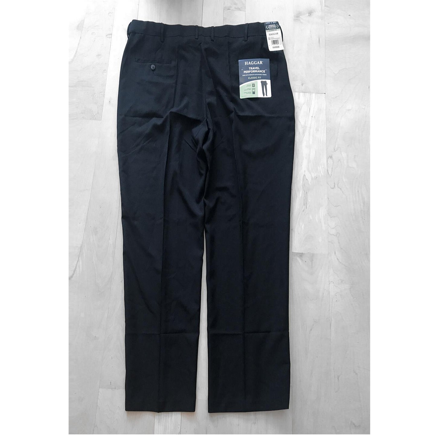 Haggar Men's Travel Performance Comfort Stretch Flat Front Dress Pant, Classic Fit