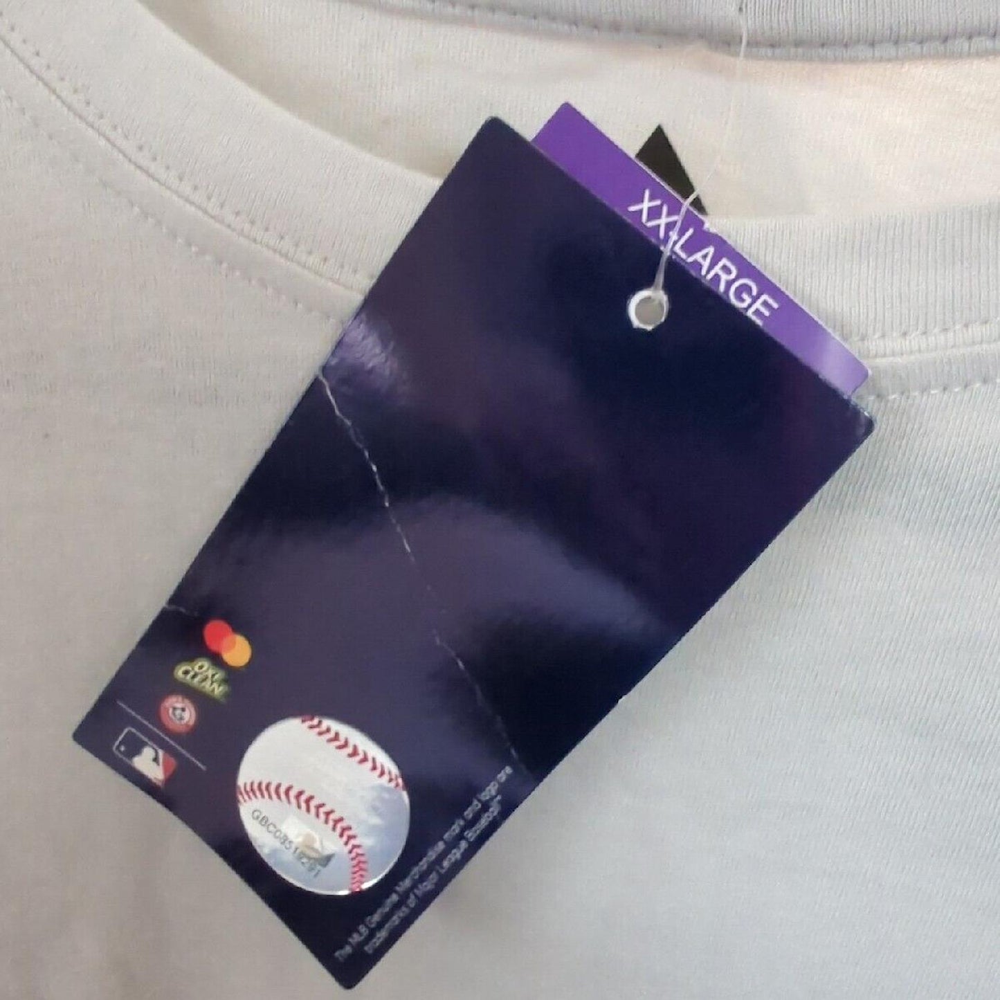 Tampa Bay Rays Women's T-Shirt Greige Multi-Color Logo Pocket Genuine Merchandise by Majestic