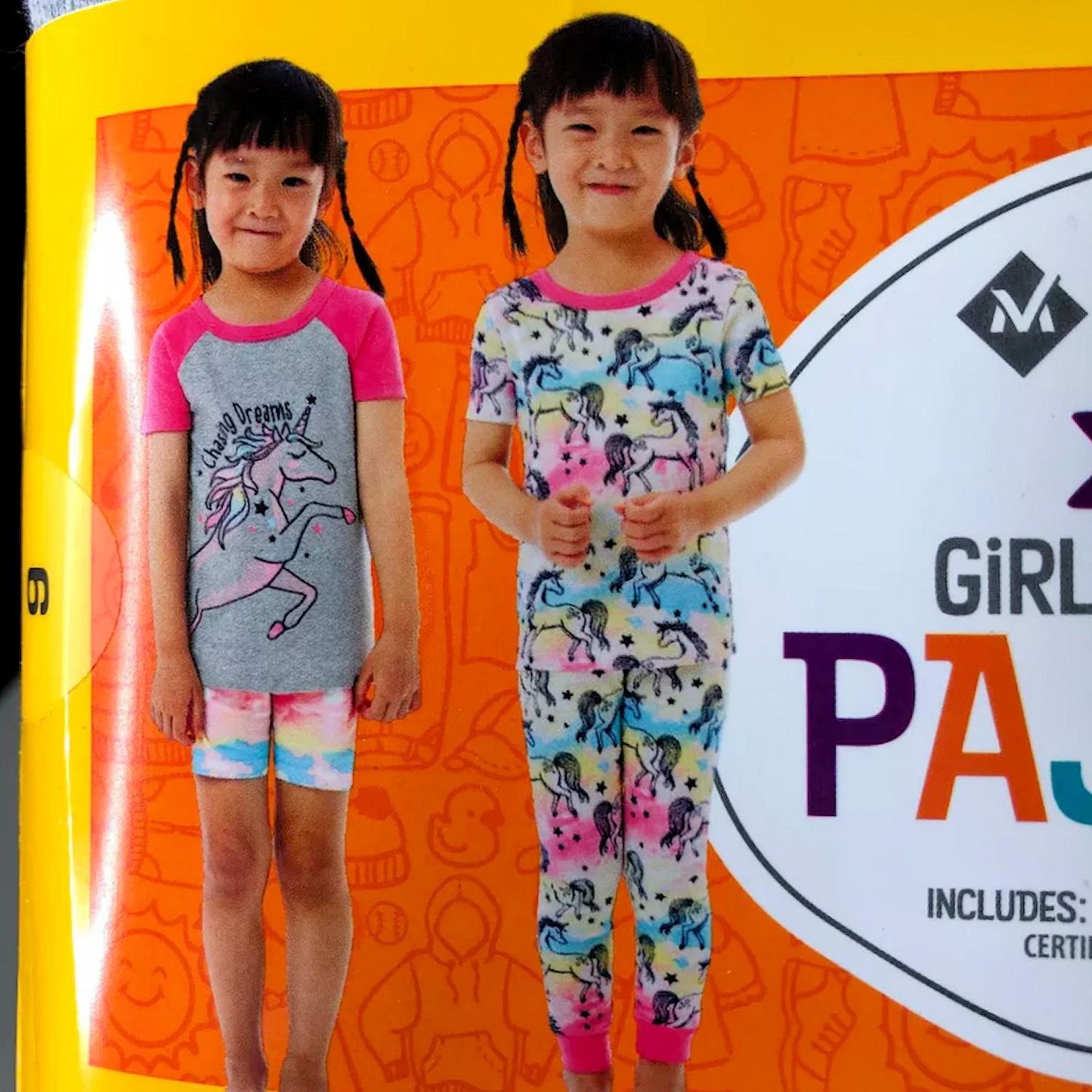 Member's Mark Girl's 4-Piece Mix-N-Match Favorite Pajamas Set Unicorn 8