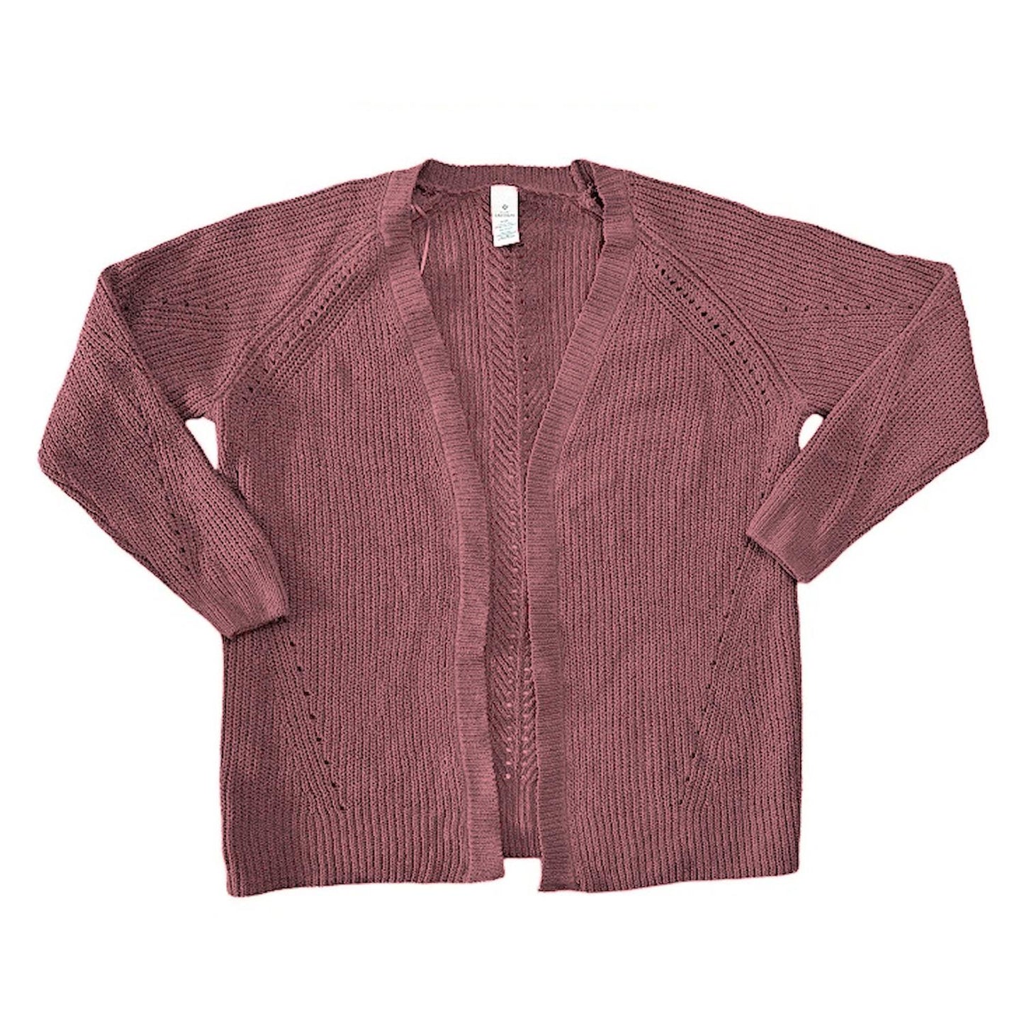 Member's Mark Women's Soft Chenille Open Front Pointelle Detail Cardigan