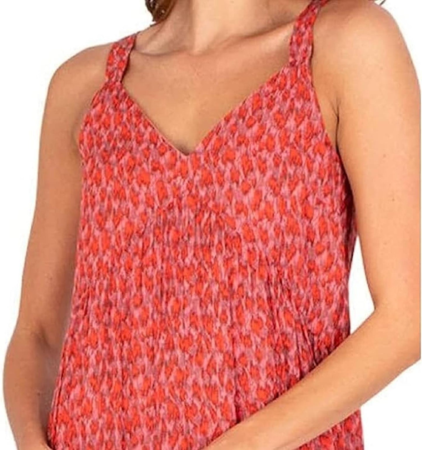 Joie Limited Edition V-Neck Ladies Maxi Tiered Skirt Dress Tea Rose Pink Red