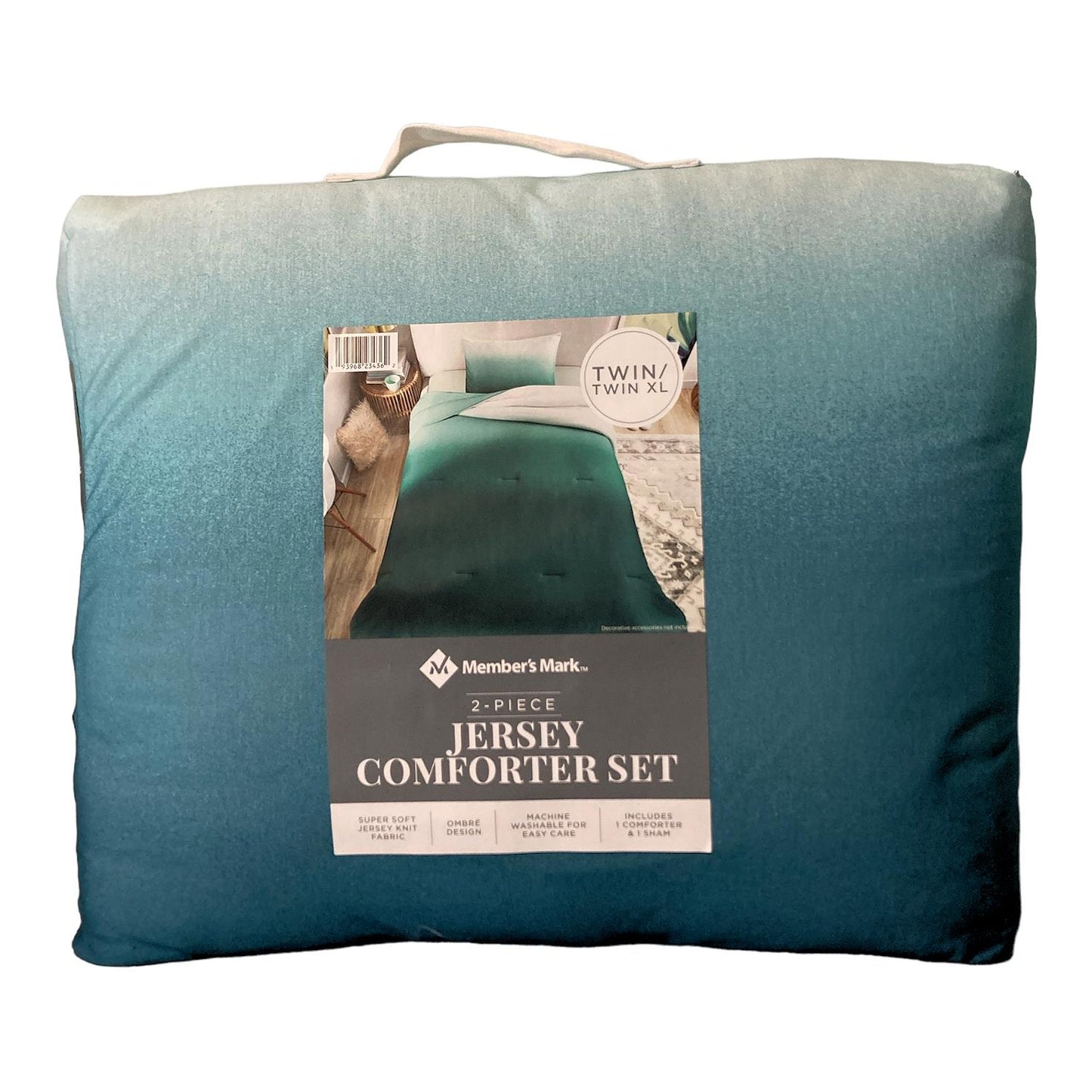 Member's Mark Super Soft Ombre Jersey Comforter & Sham Set, Twin/Twin XL