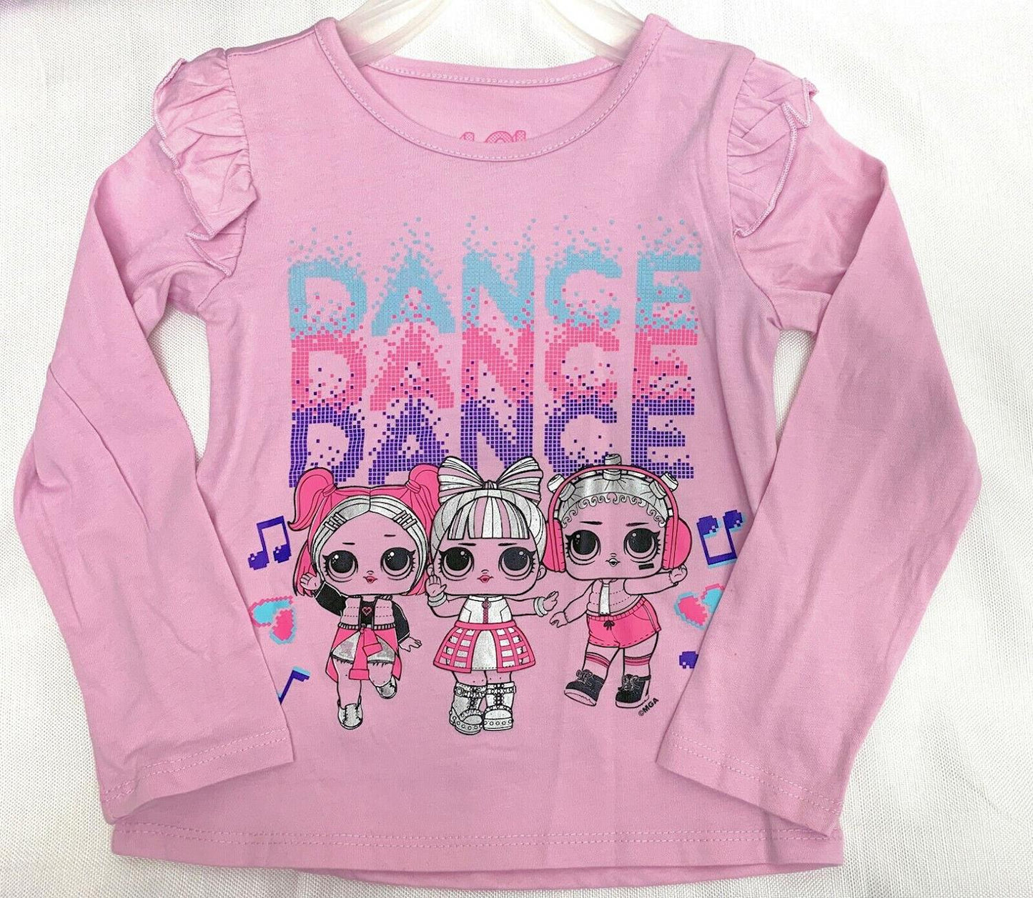 LOL Surprise Iridescent Purple Bomber Jacket & Pink Tee 4T
