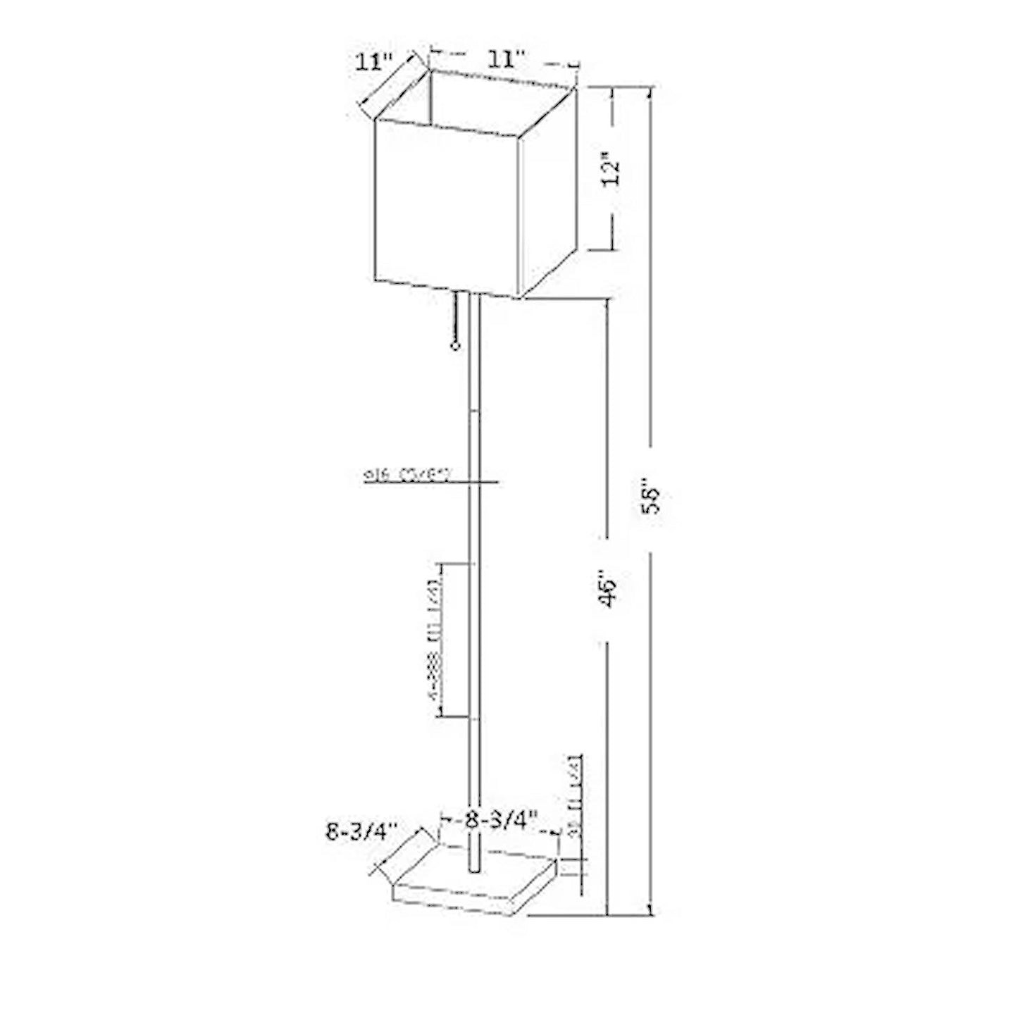 Threshold Square Stick Floor Lamp Brushed Nickel White Shade (Includes LED Bulb) 58" Tall