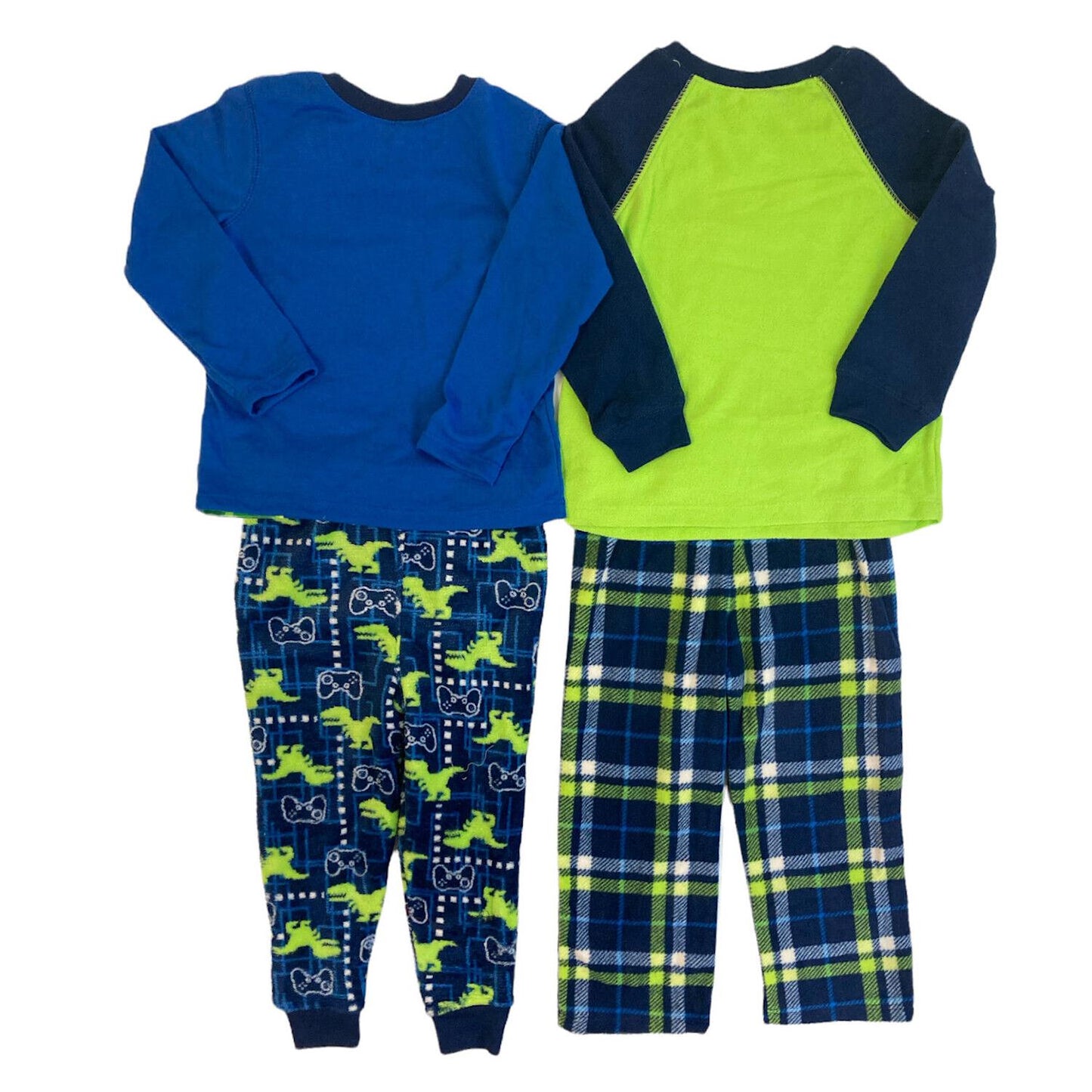 Member's Mark Boy's 4-Piece Long Sleeve & Pant Fleece Pajama Set Gamer Dino