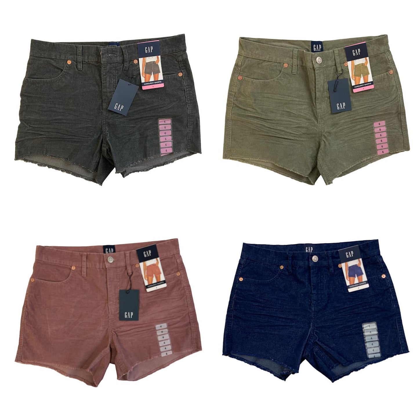 GAP Women's Frayed Hem 4" Inseam Corduroy Shorts