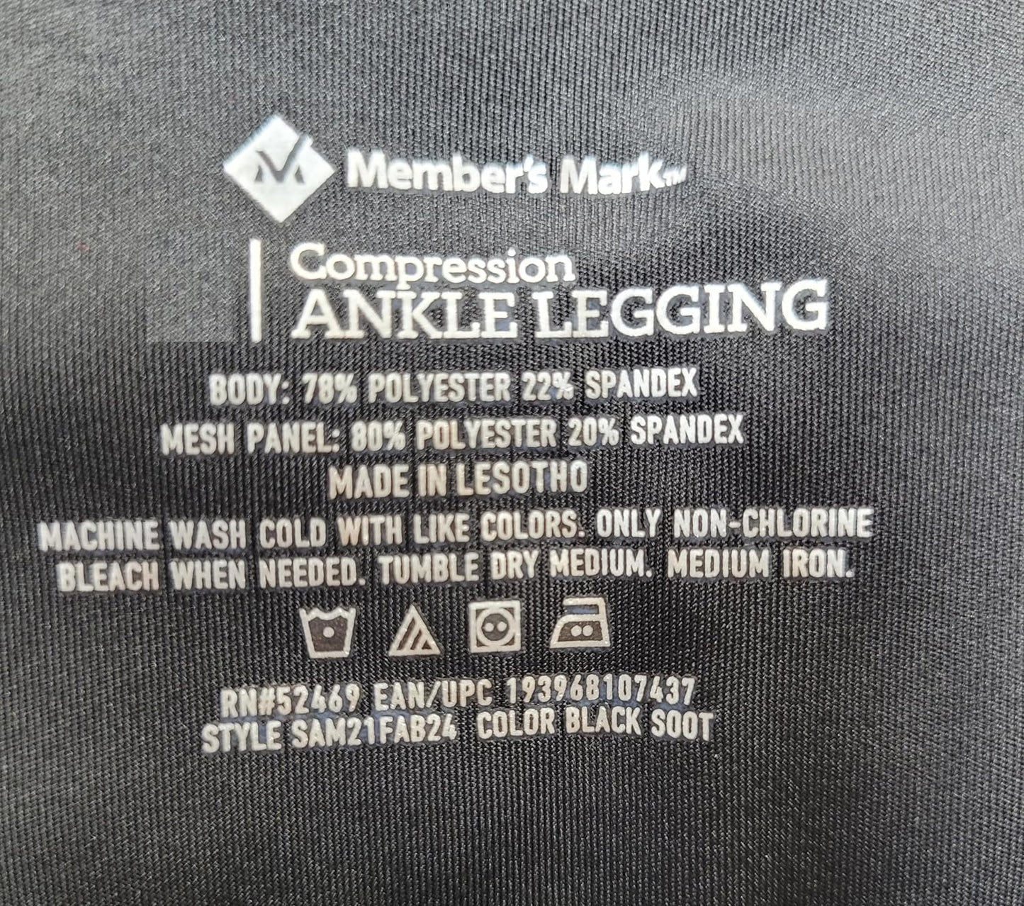 Member's Mark Women's Mesh Detail Hi Rise Compression Ankle Legging w/ Pockets Gray