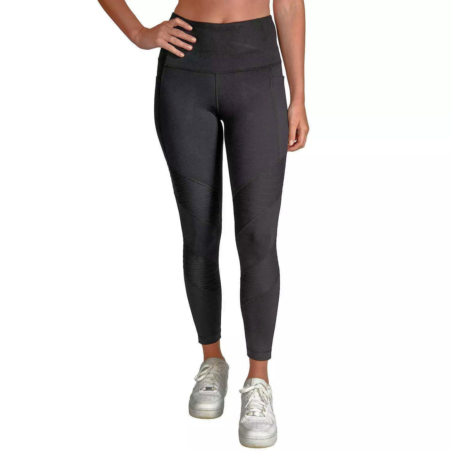 Womens Members Mark 7/8 Active Moto Pocket Legging Black Size XXL