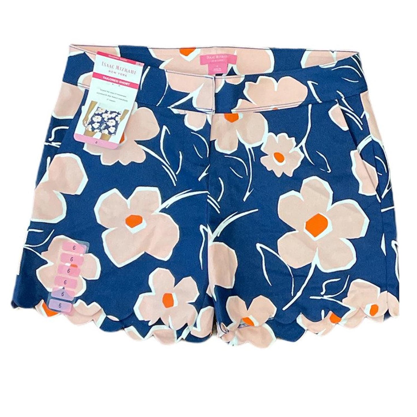 Isaac Mizrahi Women's Stretch 5" Inseam Scalloped Hem Tailored Shorts Floral Size 10