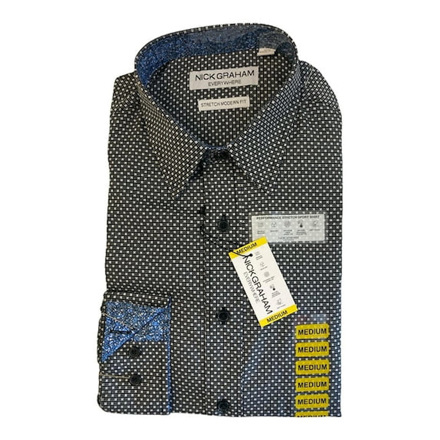 Nick Graham Men's Everywhere Stretch Performance Woven Modern Fit Shirt