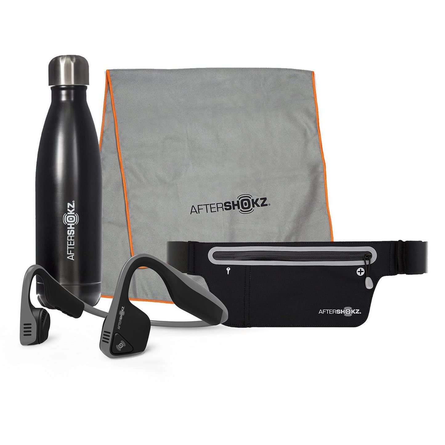AfterShokz Trekz AS600 Titanium Fitness Gear Bundle Slate Grey