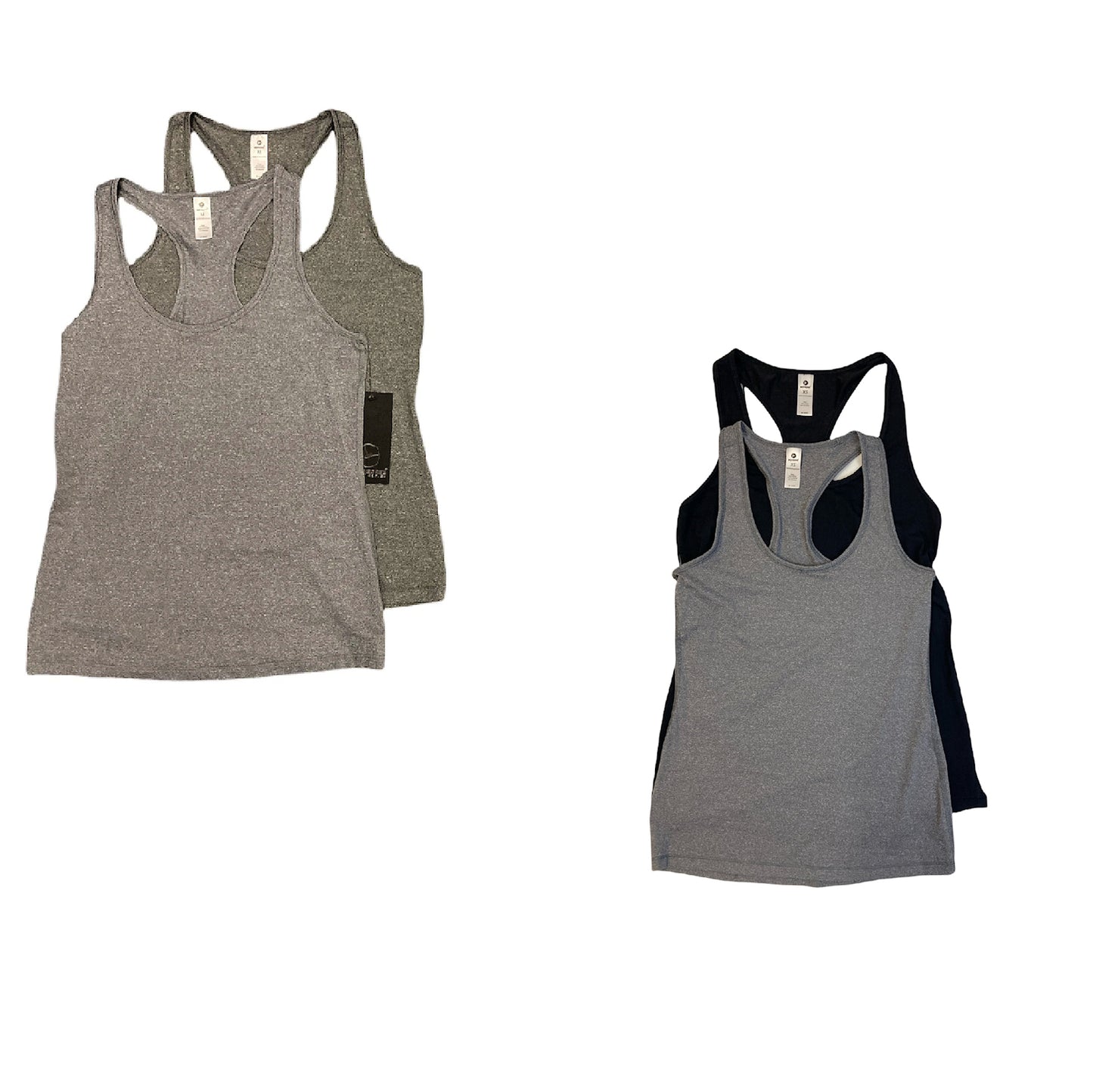 90 Degree Women's Racerback Athletic Moisture Wicking Tank Top Set, 2 Pack