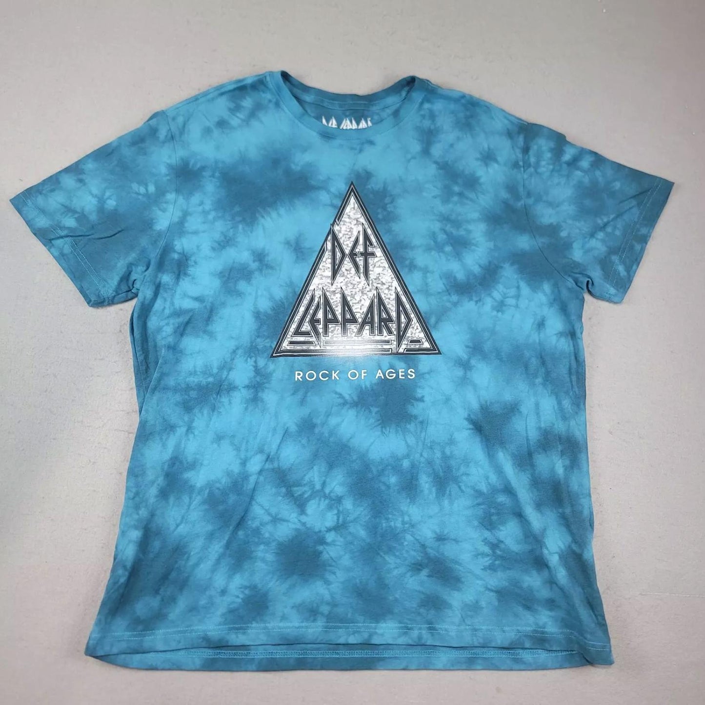 Def Leppard Rock of Ages Men's Crewneck Short Sleeve Graphic Band Print T-Shirt Tee Tie Dye