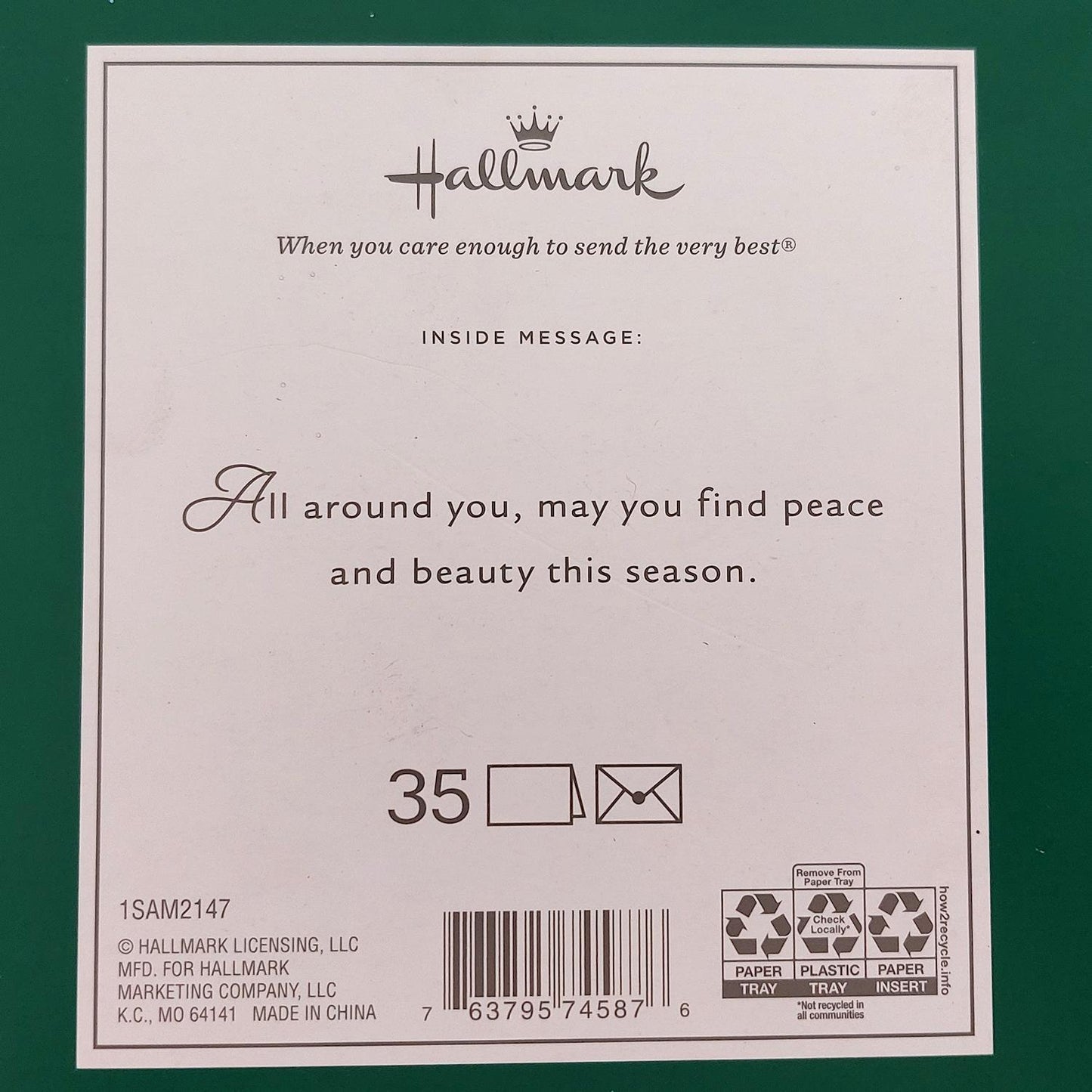 Hallmark Boxed Deluxe Christmas Cards Snow Covered Trees 35 Cards, Designed Self-Sealing Envelopes and Seals